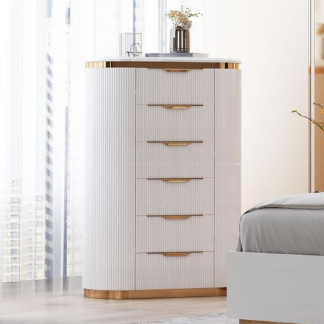 Aurelia – Ensemble de chambre à coucher – Queen – Blanc/Or