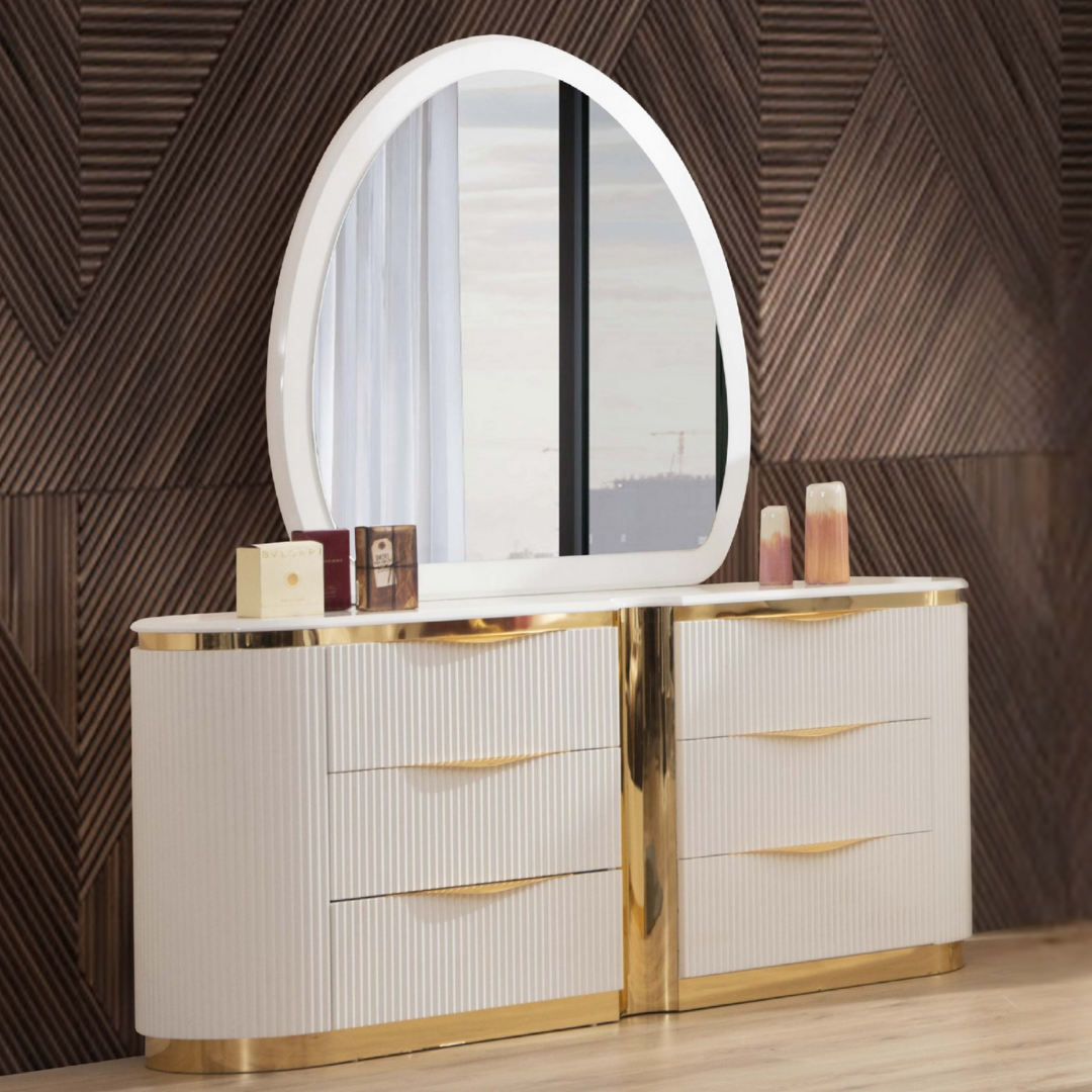 Aurelia – Ensemble de chambre à coucher – King – Blanc/Or