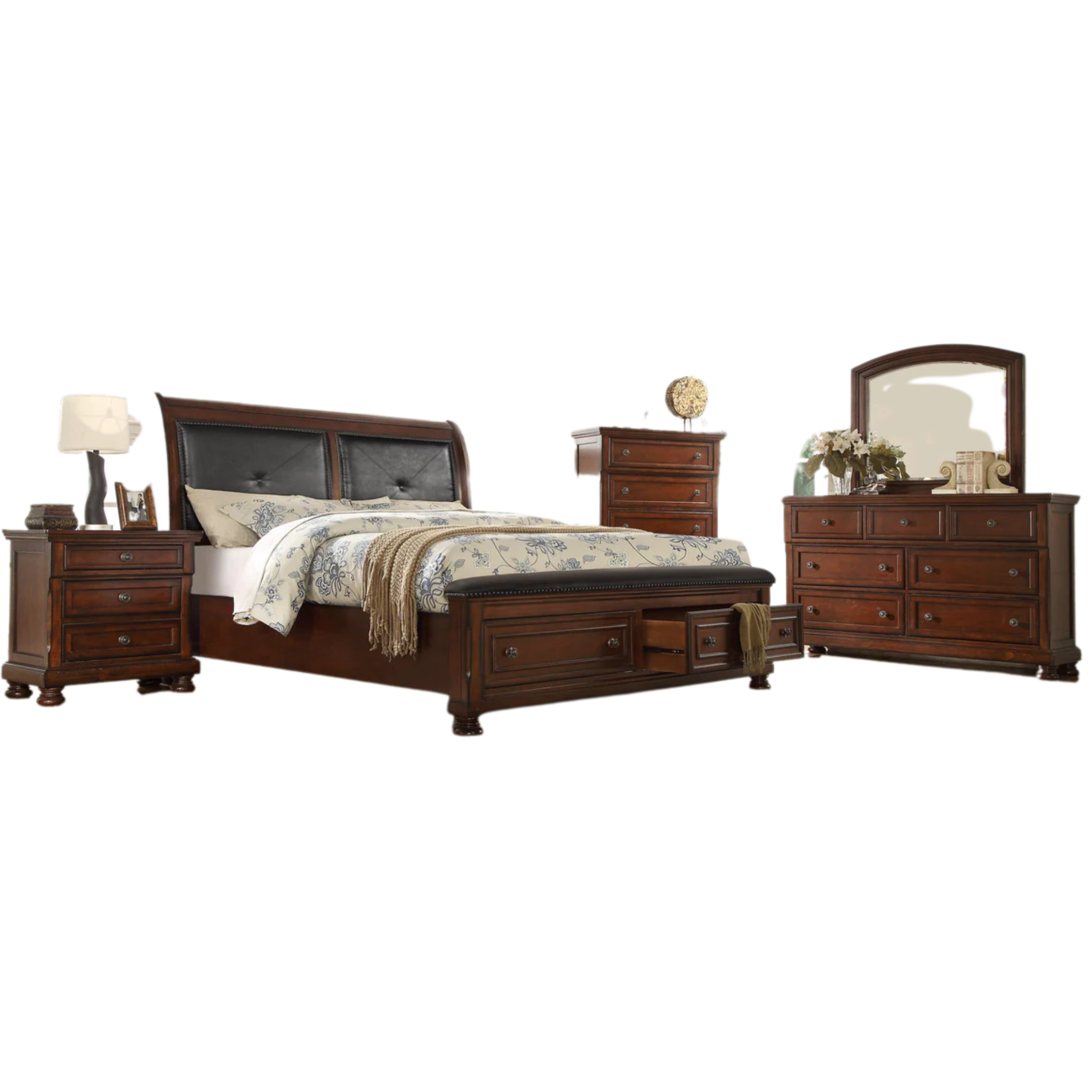 King Bedroom Set – Austin Espresso Wood