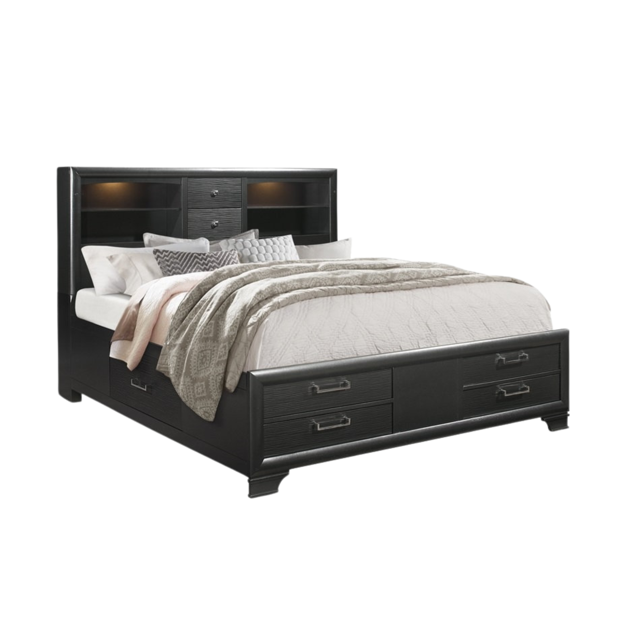 Queen Bedroom Set – Ava Grey Lacquer
