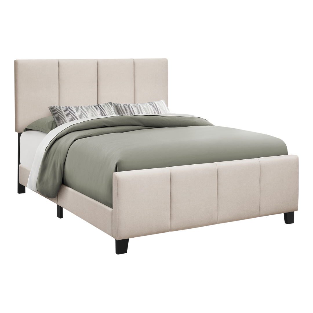Avior – Queen Bed – Fabric (Beige Linen)