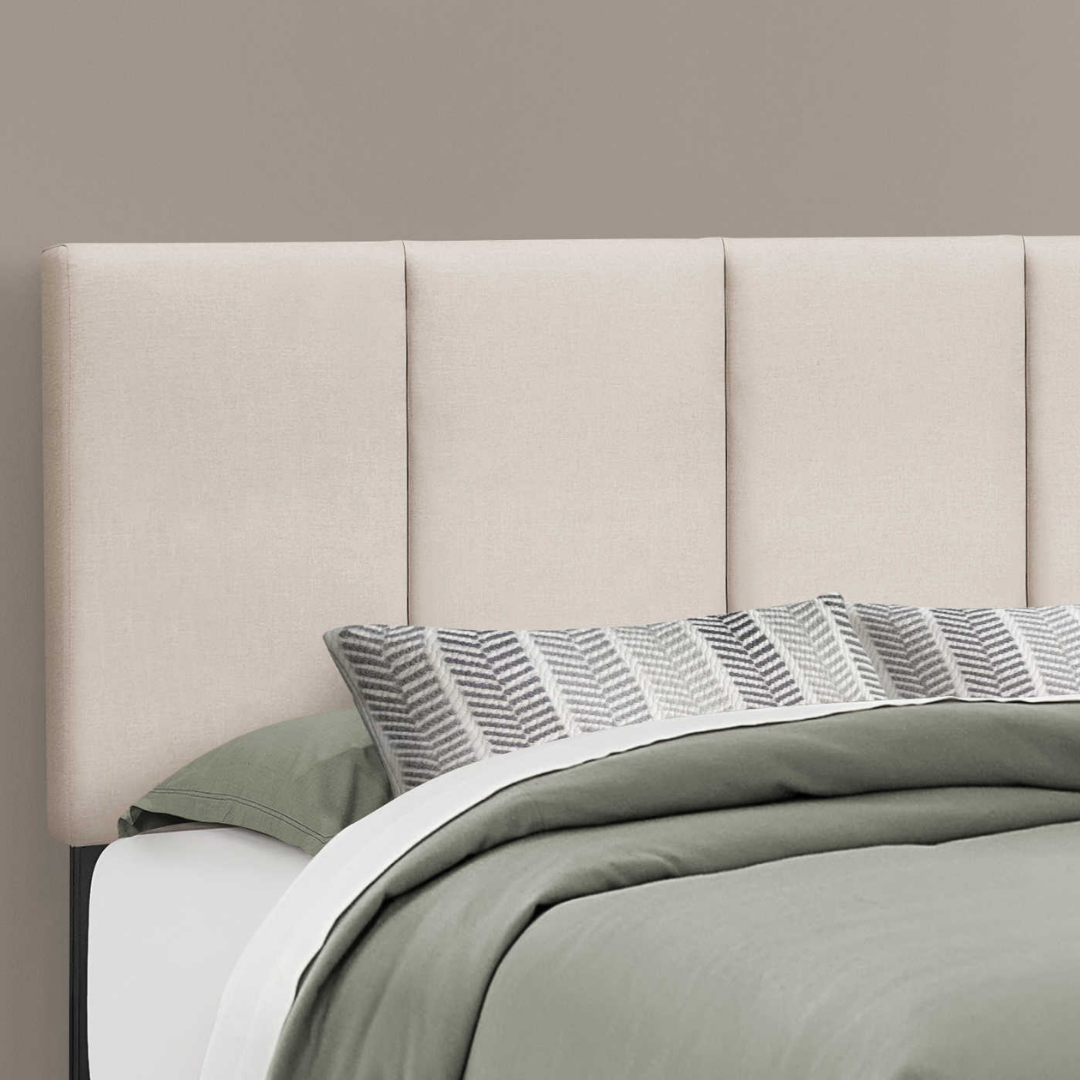 Avior – Queen Bed – Fabric (Beige Linen)