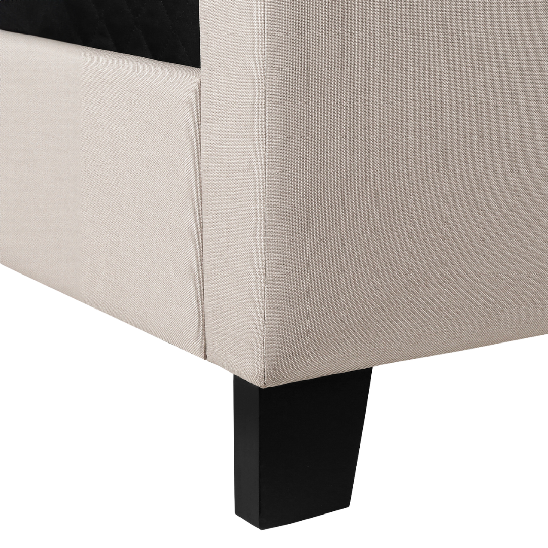 Avior – Queen Bed – Fabric (Beige Linen)