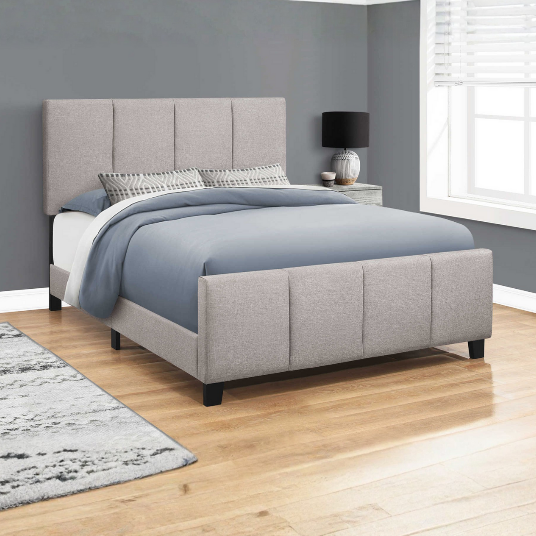 Avior – Lit Queen – Tissu (Lin gris)