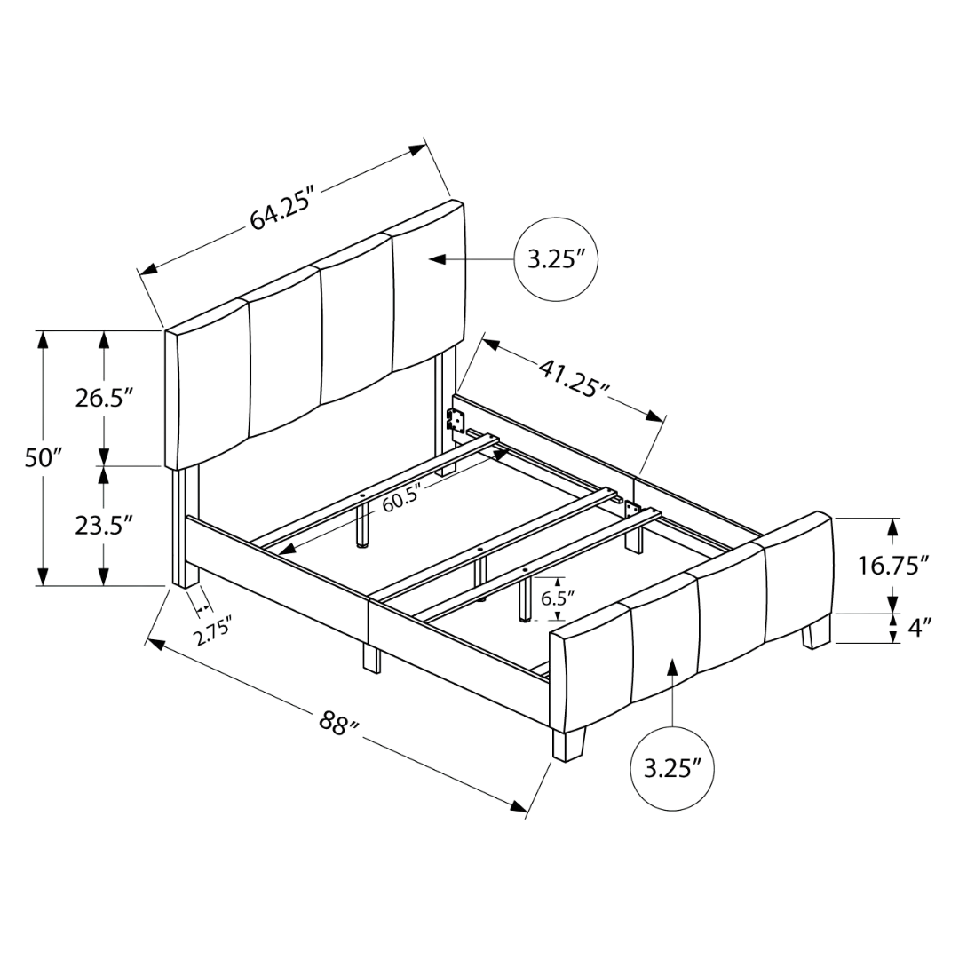 Avior – Queen Bed – Fabric (Grey Linen)