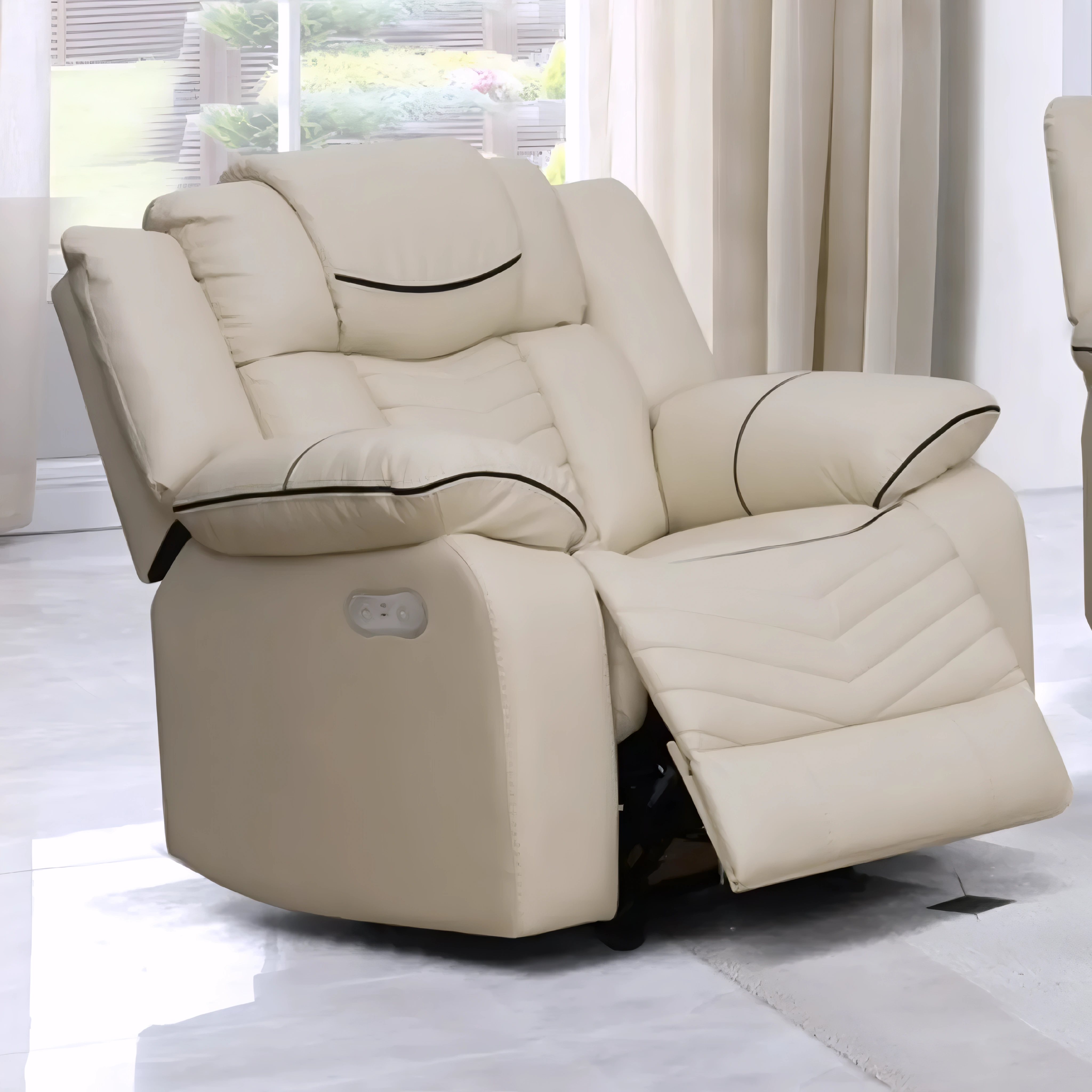 Aylen – Recliner Set – Beige Air Leather