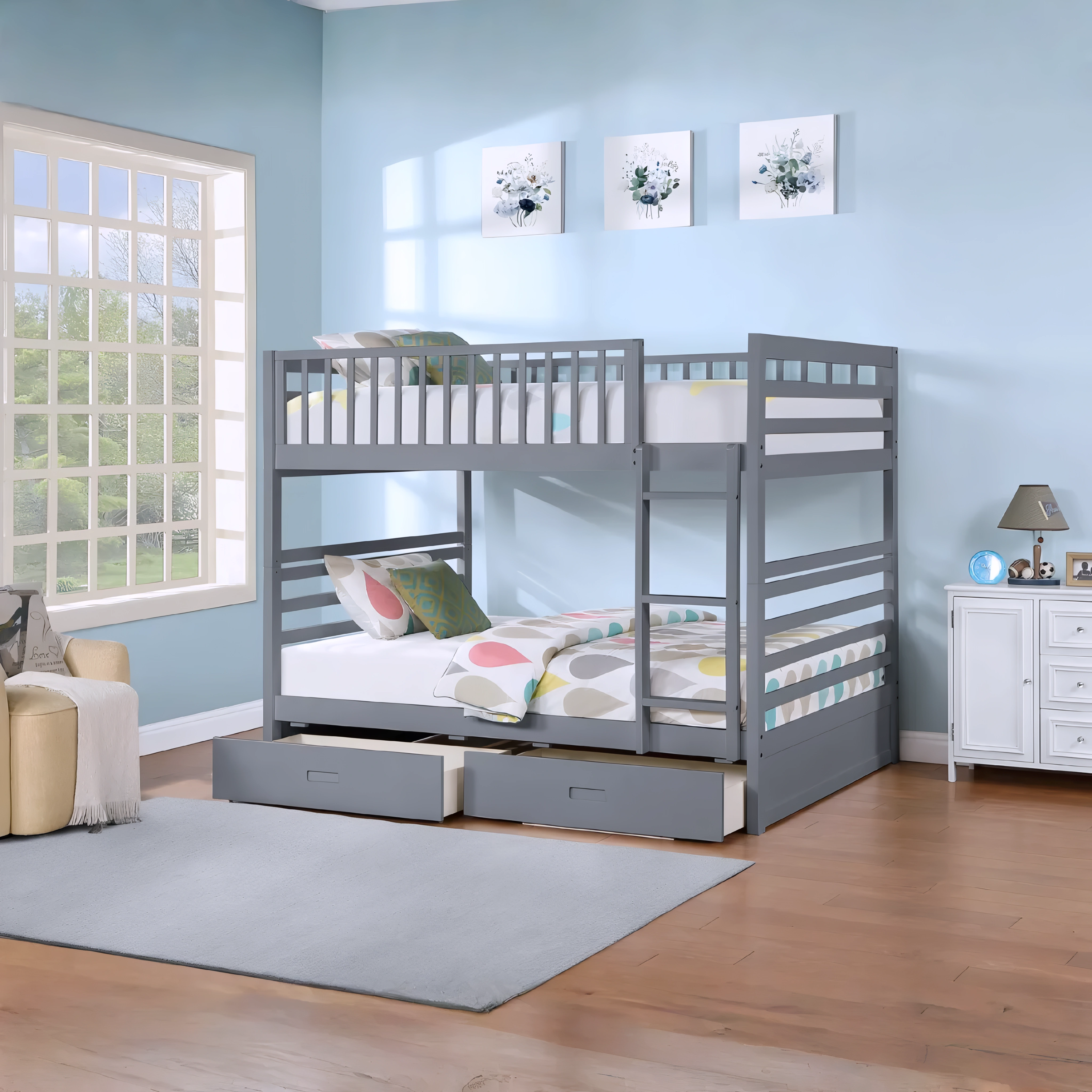 Ravell – Bunk Bed – Double/Double – Grey