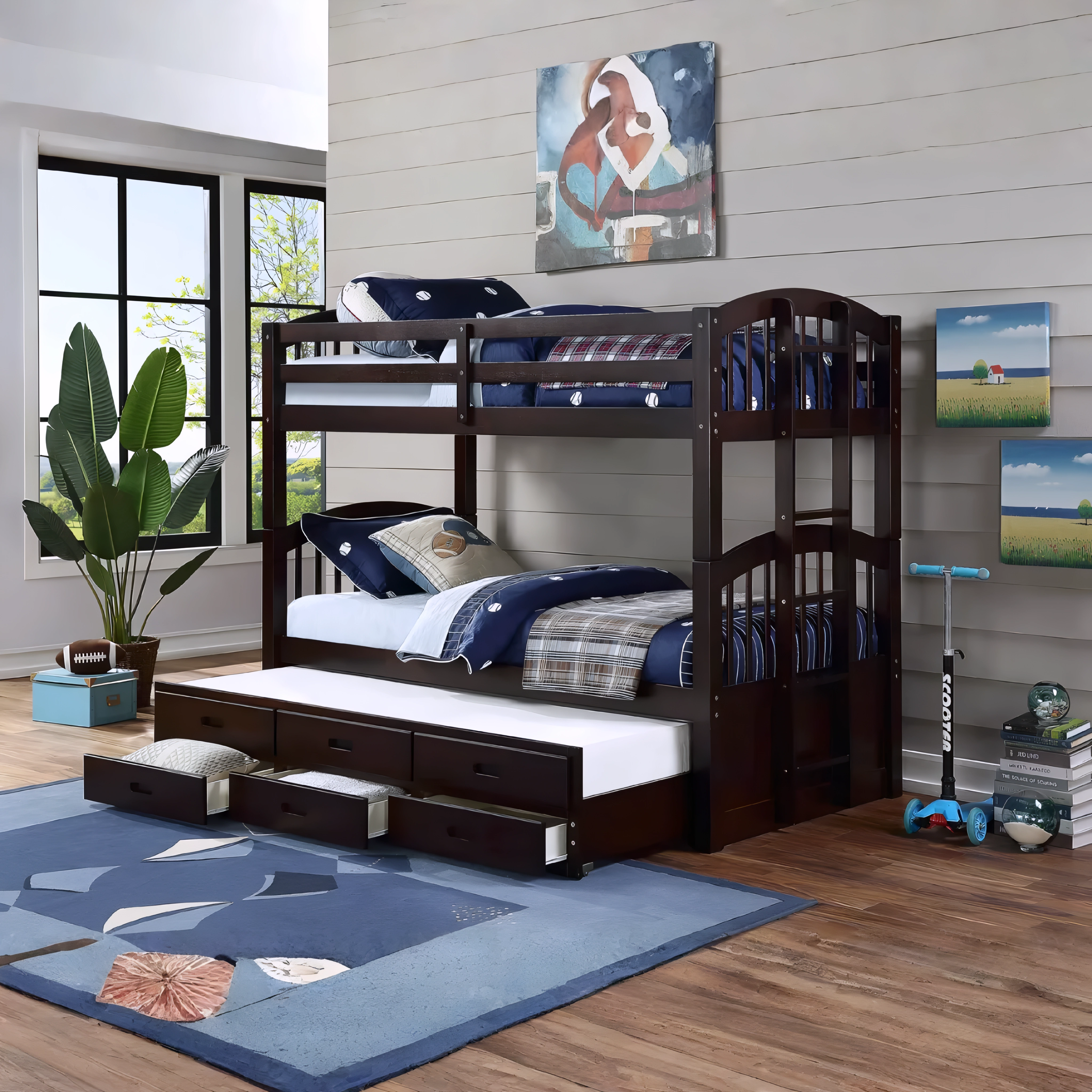 Harper – Bunk Bed – Single/Single/Single – Espresso