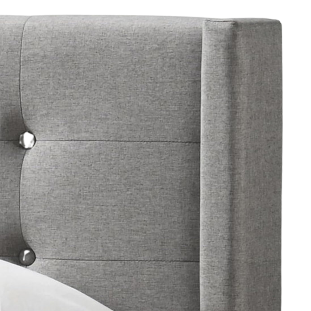 Belvyn – Lit double – Tissu (Gris)