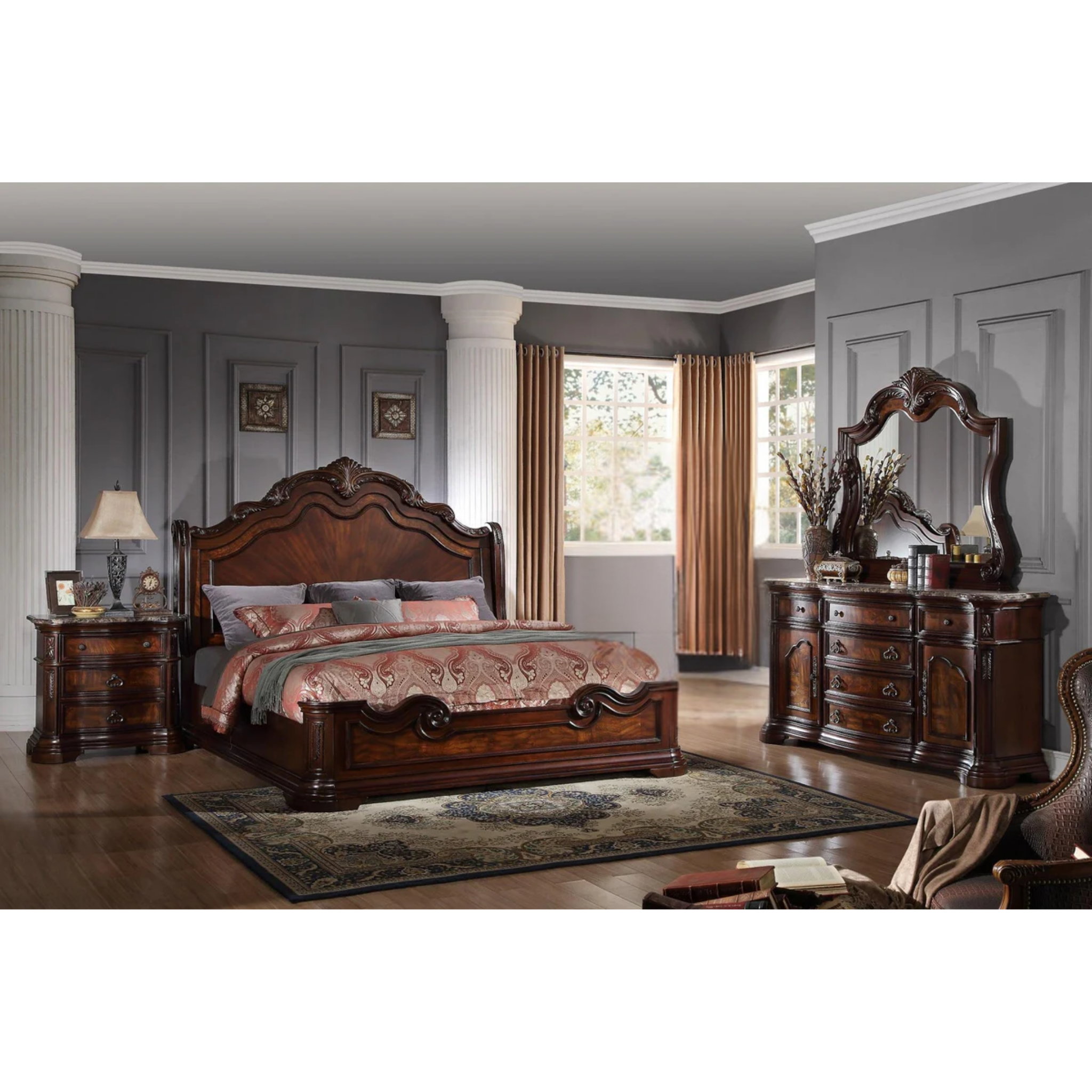 King Bedroom Set – Bombay Victorian Wood