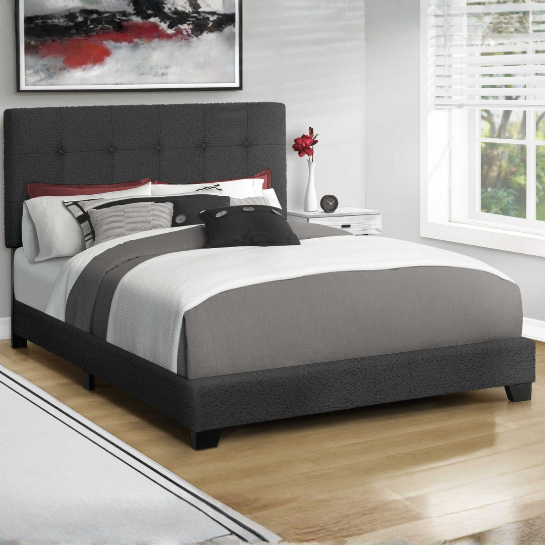 Bourel – Lit Queen – Boucle (Noir)