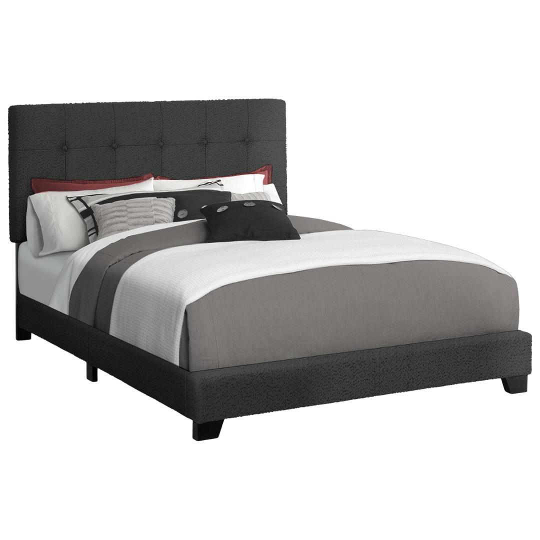 Bourel – Queen Bed – Boucle (Black)