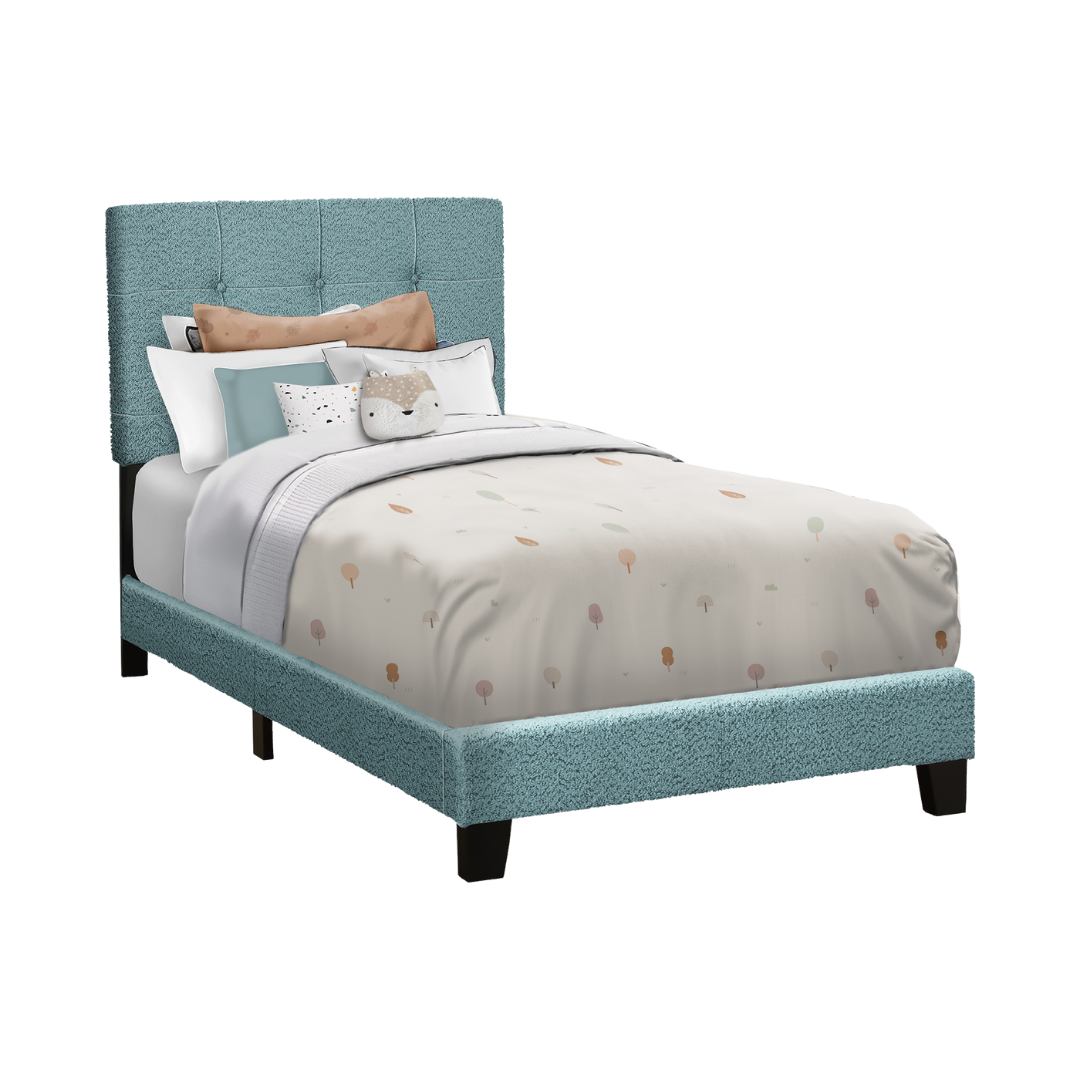 Bourel – Lit simple – Boucle (Bleu clair)