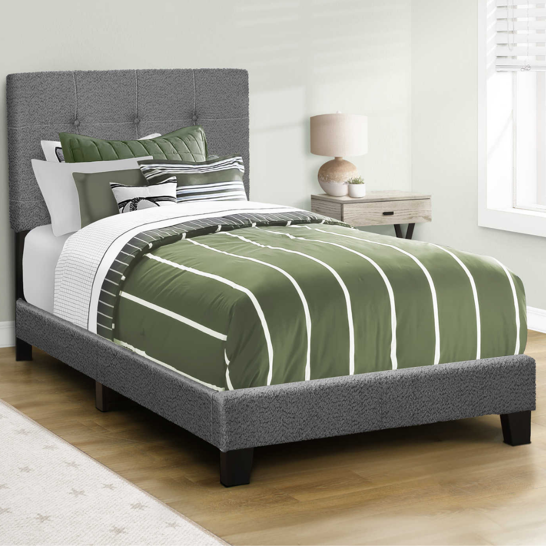 Bourel – Lit simple – Boucle (Gris foncé)