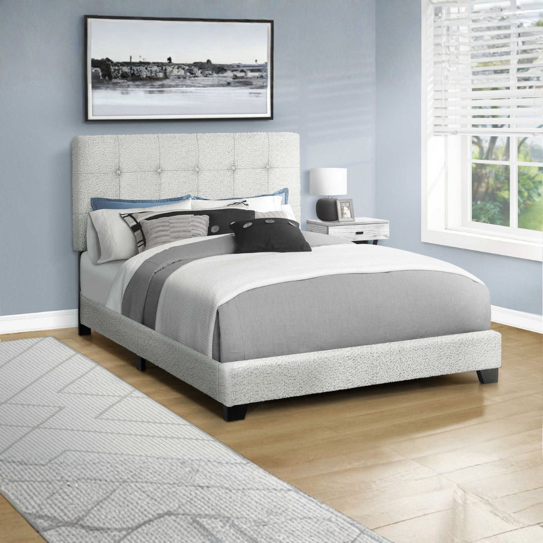 Bourel – Lit double – Boucle (Gris clair)