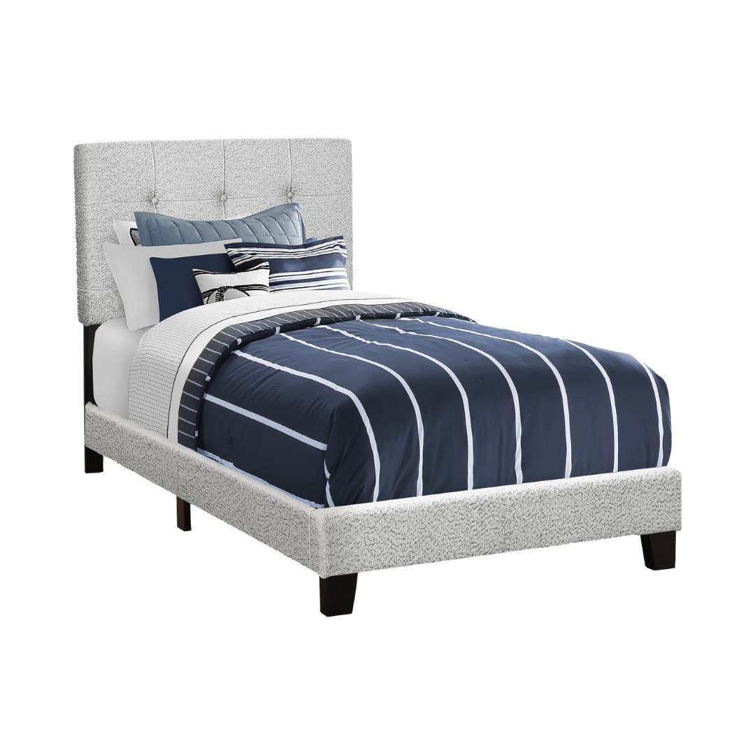 Bourel – Lit simple – Boucle (Gris clair)