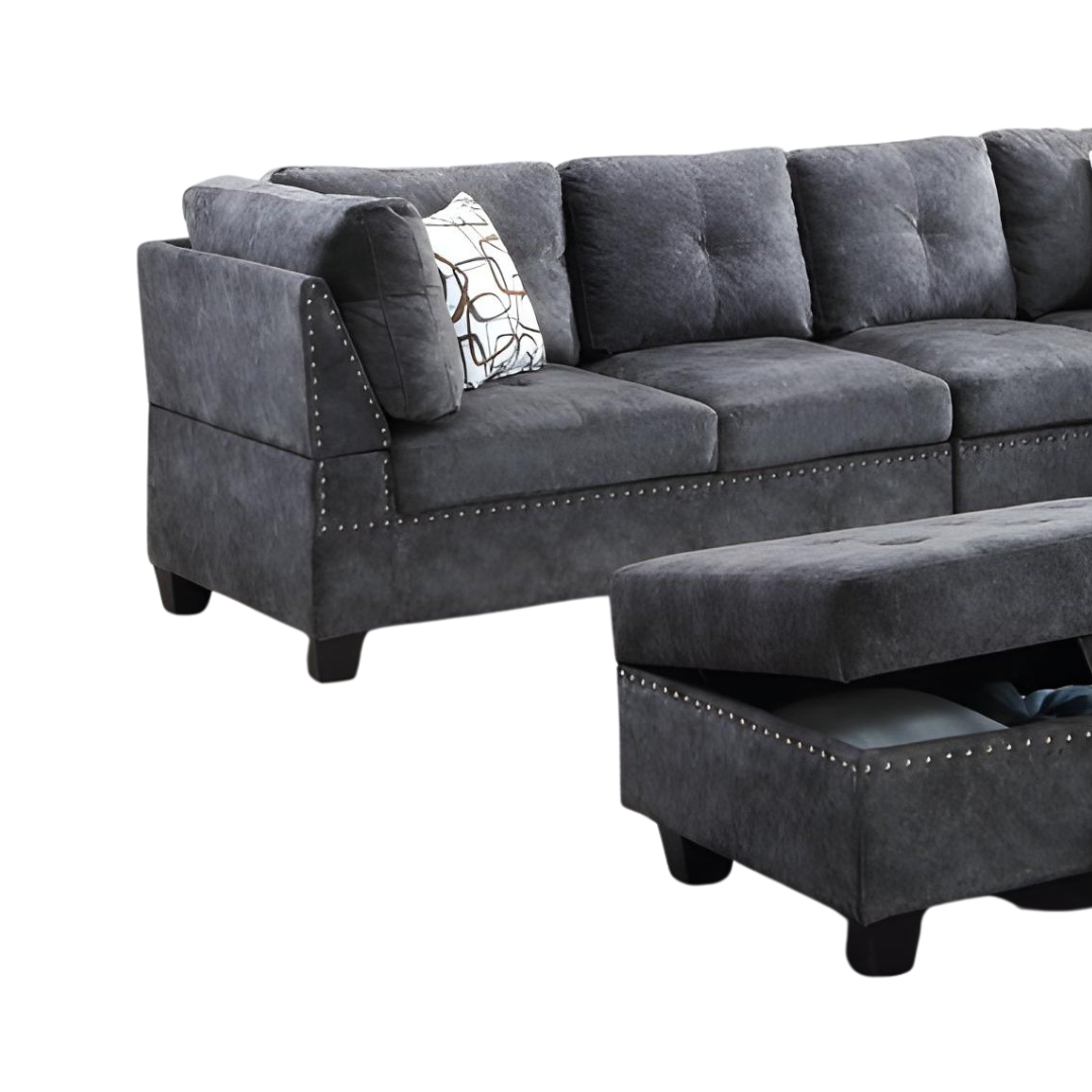 Caldo – Canapé d'angle réversible – Daim gris