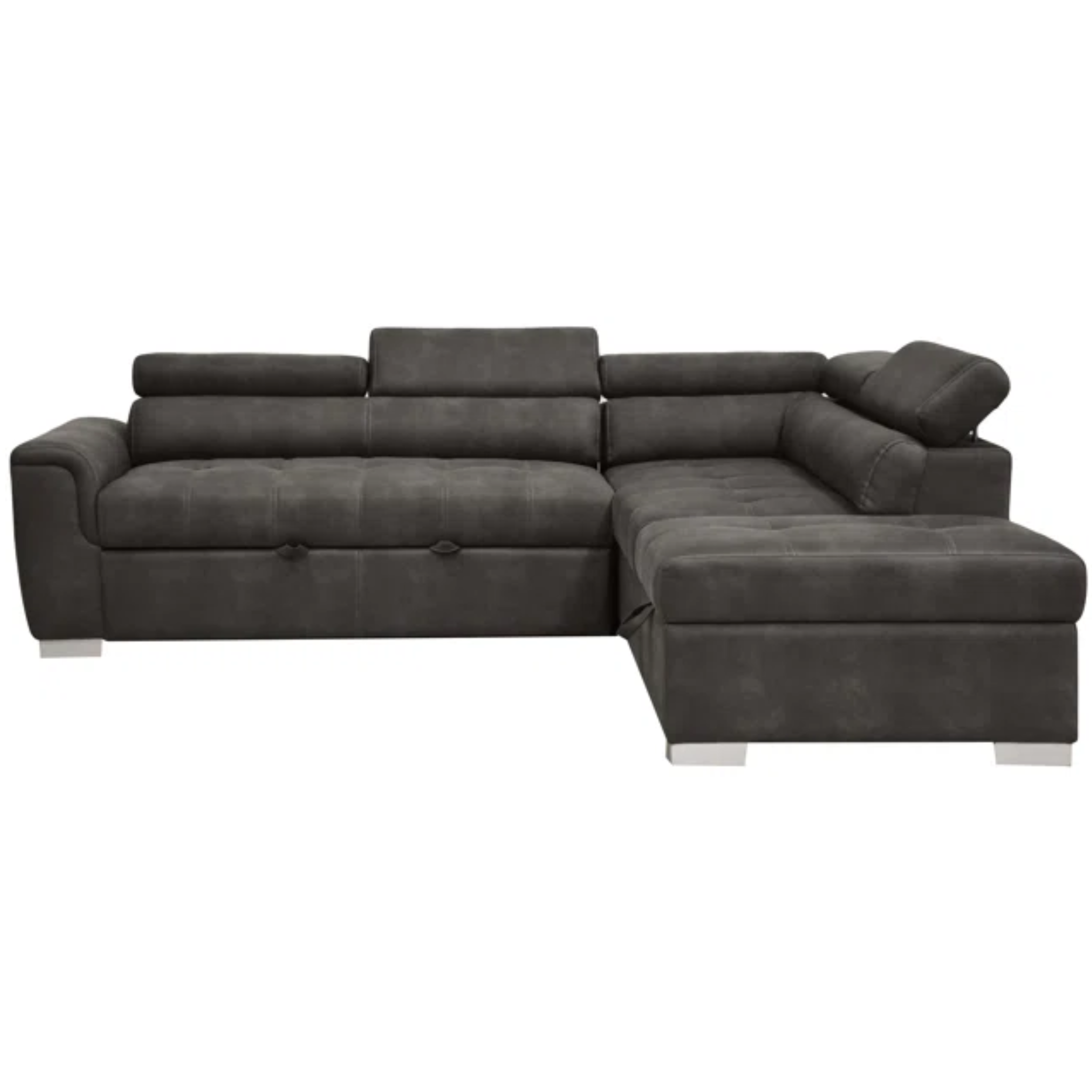 Carolina - Fabric Sofa Bed Sectional With Contrast Stitching & Adjustable Headrests