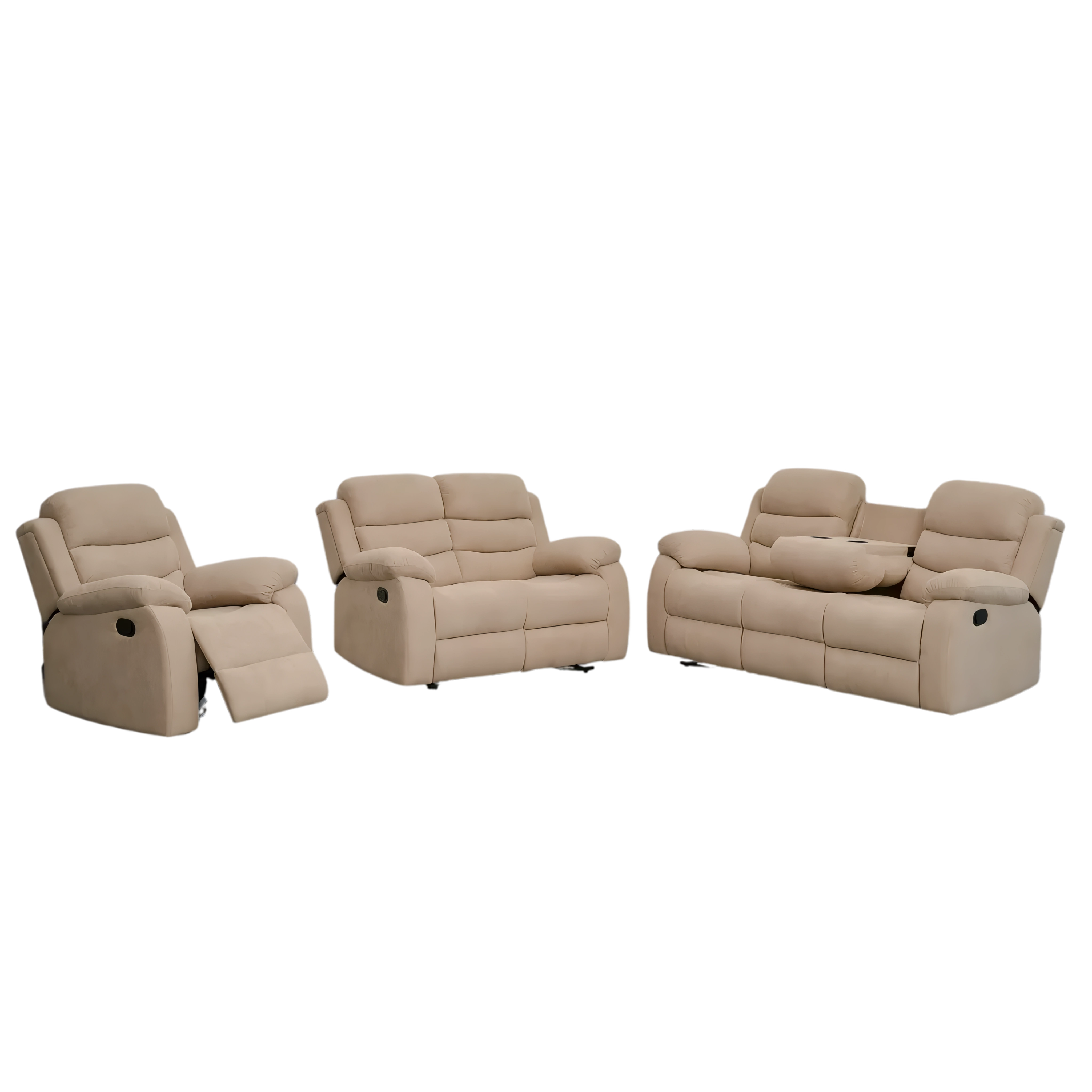 Casa – Recliner Set – Beige Fabric