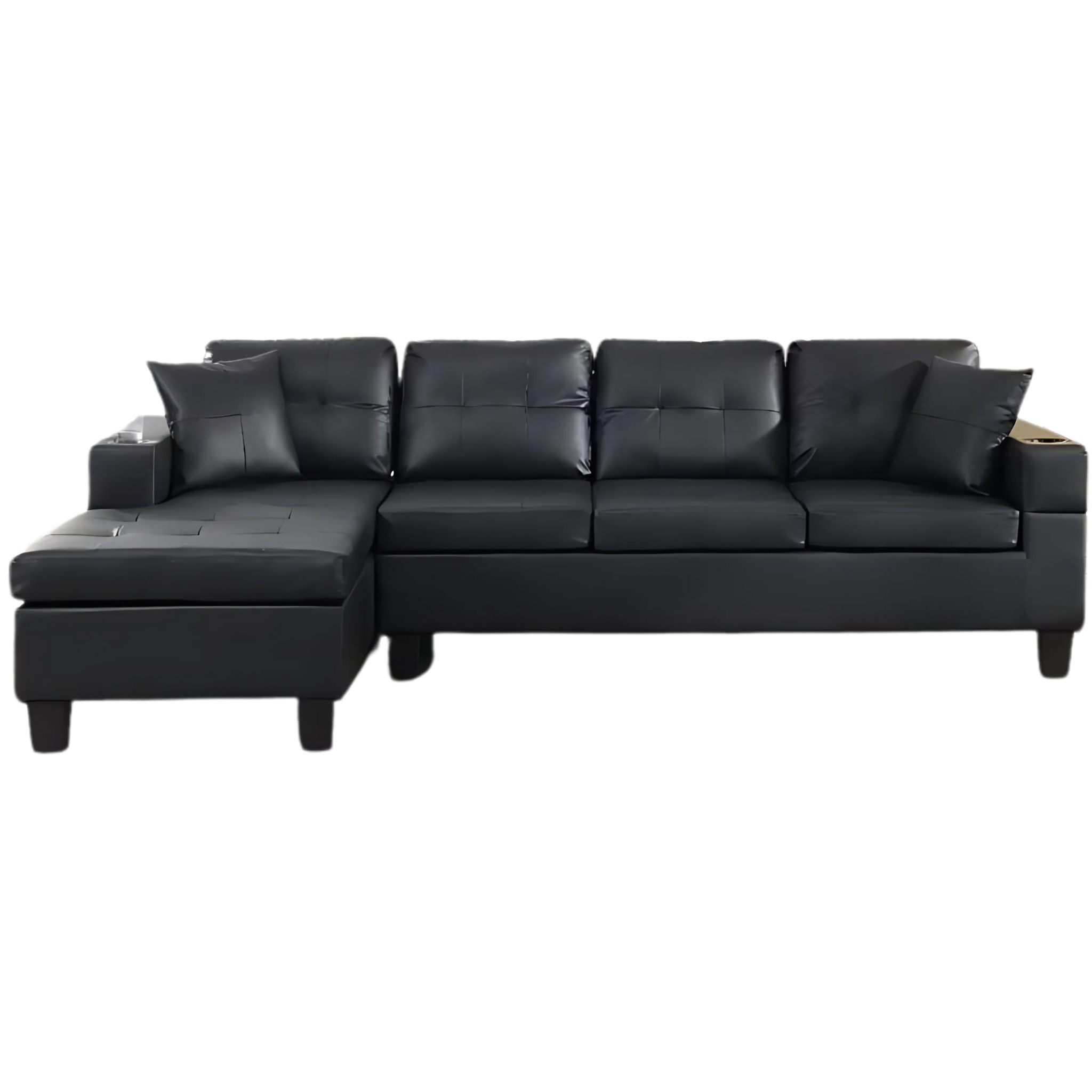 Canapé sectionnel – Cutie réversible avec porte-gobelets – Gris