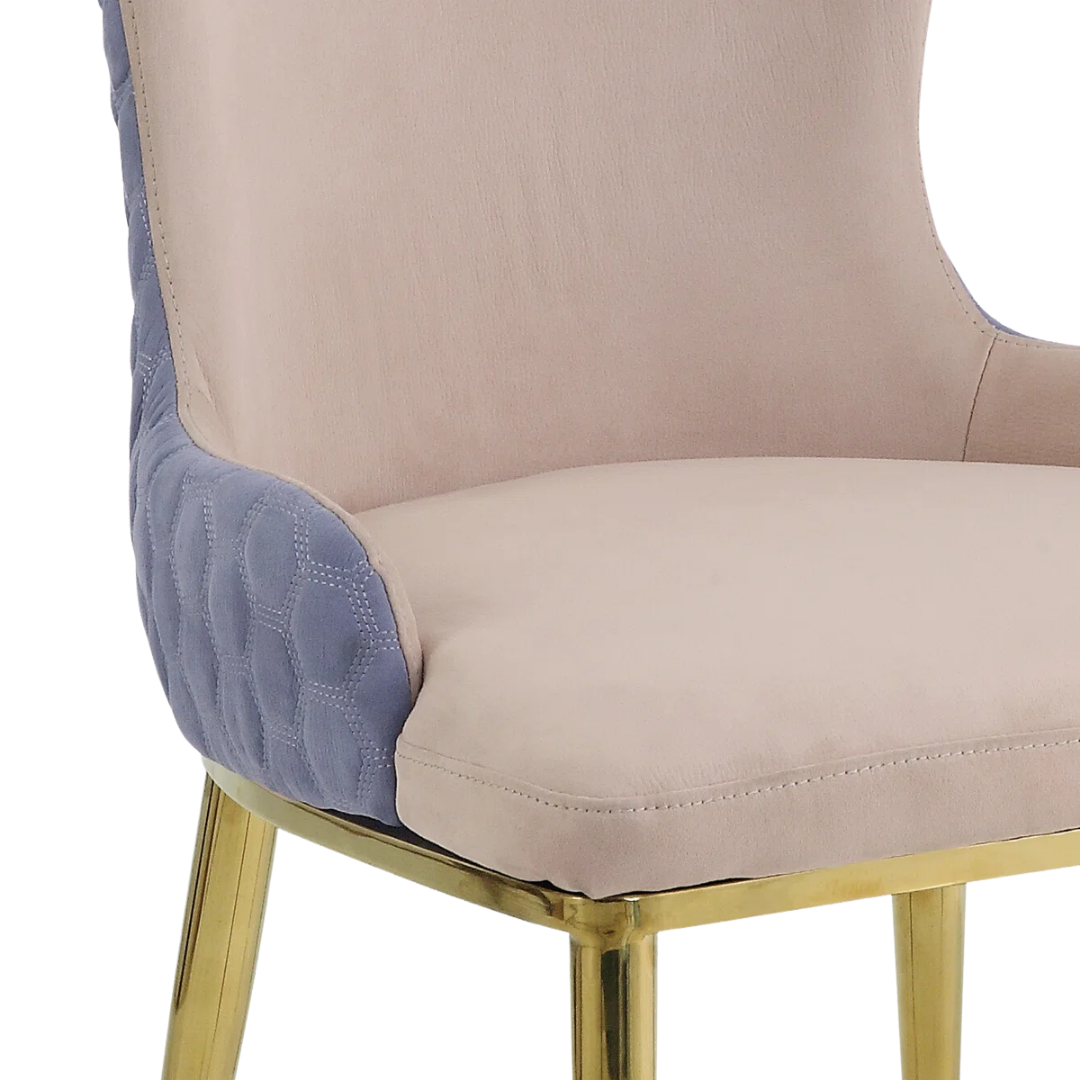 Norava – 2PCS – Beige velvet dining chair – gold legs