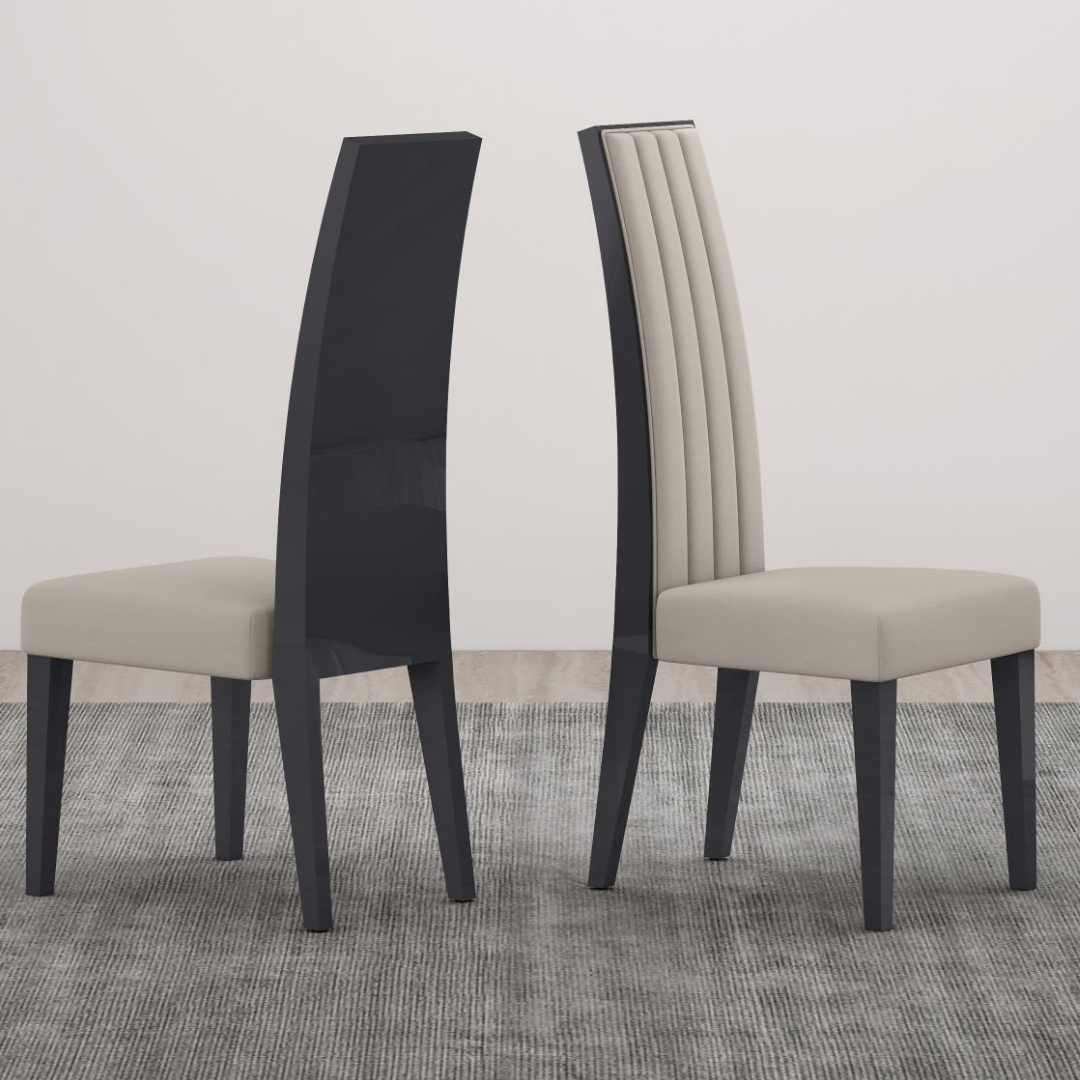 Verone – Dining Set – Ceramic Top / Graphite Black / Gold Accents