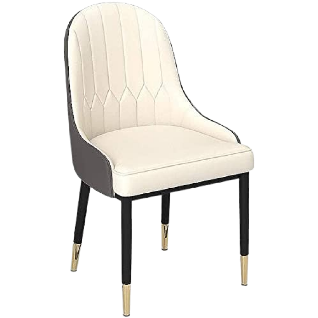 Avora – Lot de 2 – Chaise de salle à manger en tissu peluche crème