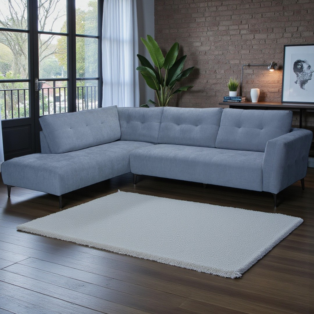 Domus – Canapé d'angle – Tissu bleu