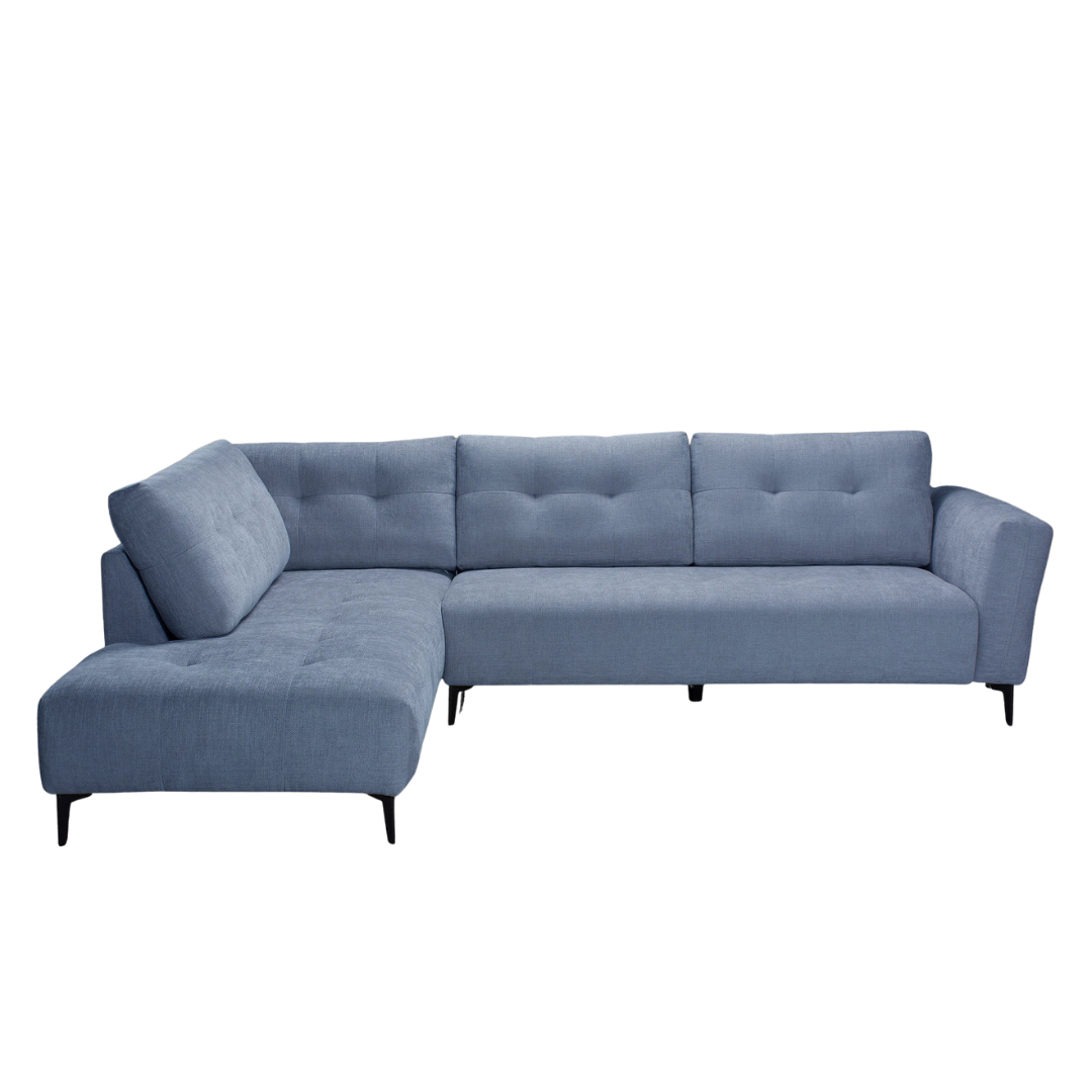 Domus – Canapé d'angle – Tissu bleu