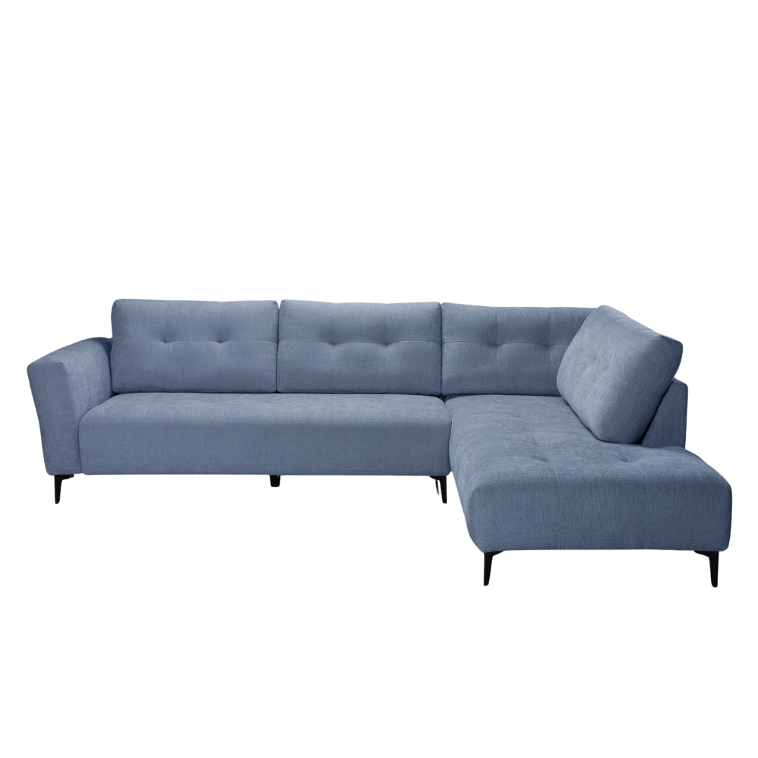 Domus – Canapé d'angle – Tissu bleu