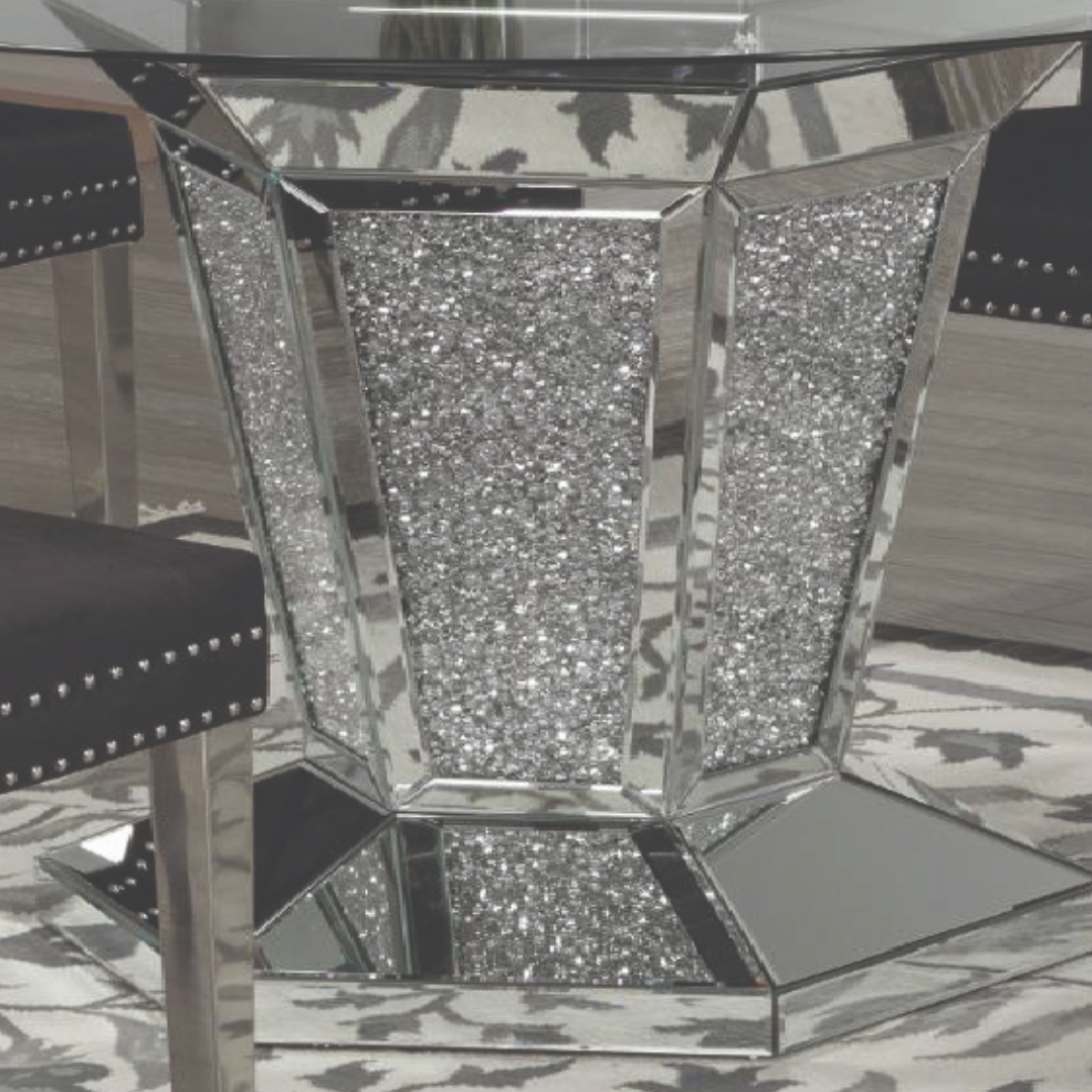 Cristallo – Dining Table – Glass Top / Crystal Chrome Base