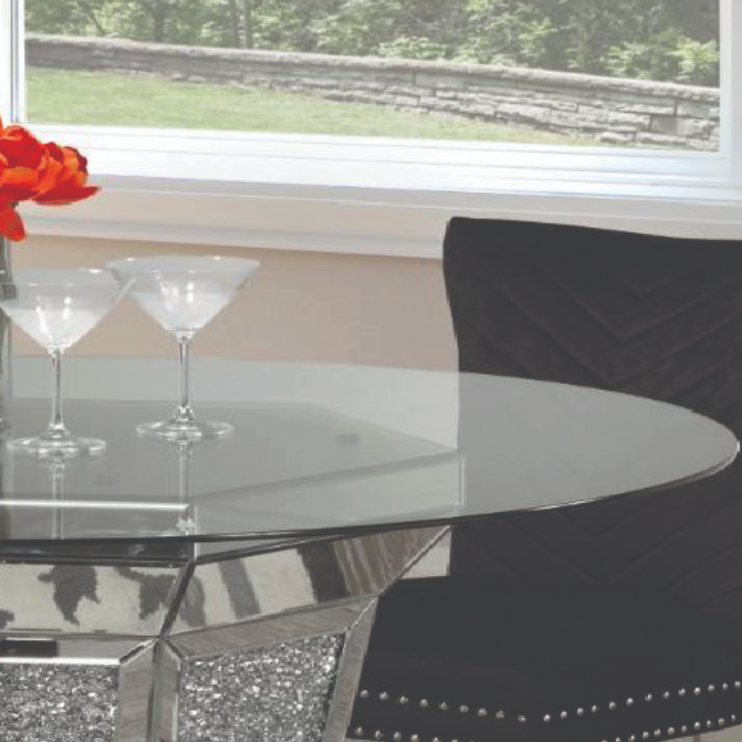 Cristallo – Dining Table – Glass Top / Crystal Chrome Base