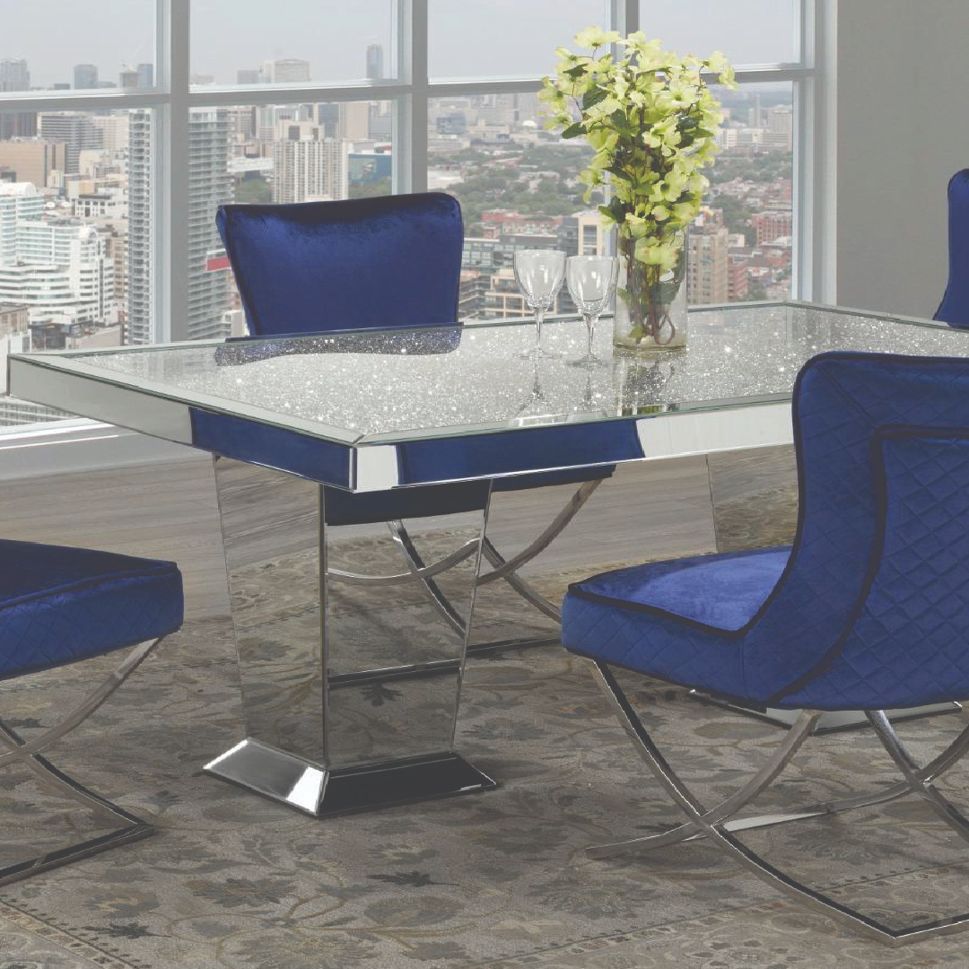 Crystal – Dining Table – Glass Crystal / Chrome Base