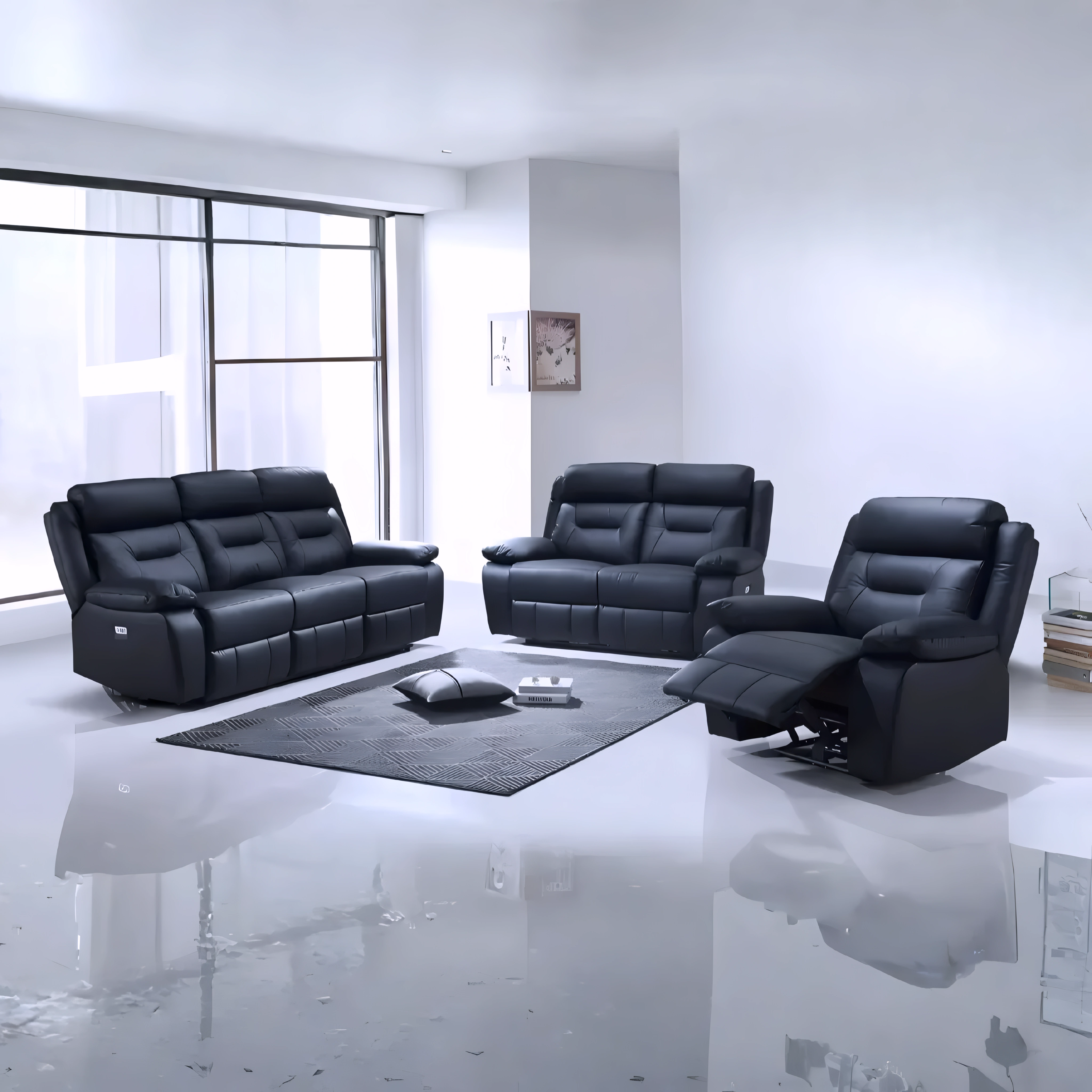 Dalten – Power Recliner Set – Black