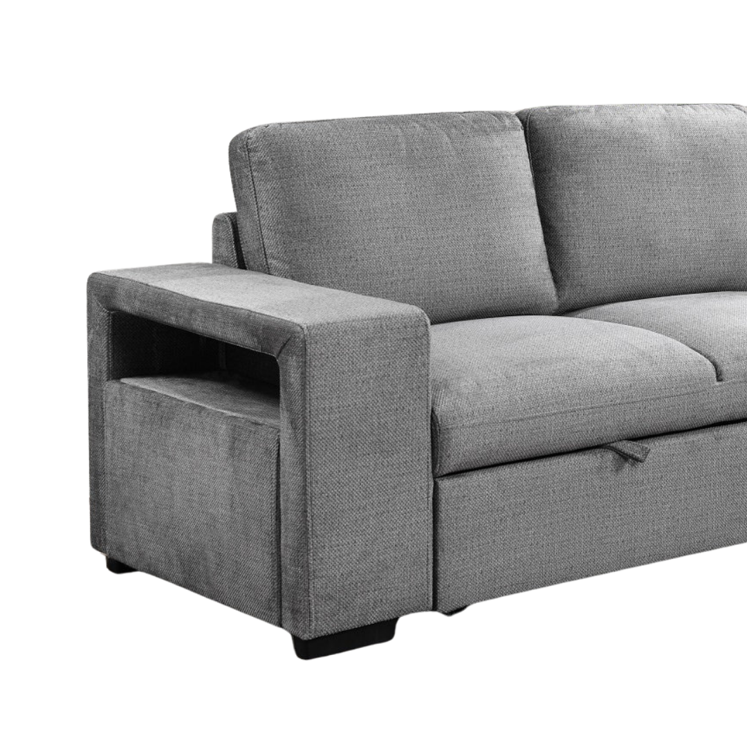 Dellali – Canapé-lit d'angle – Gris