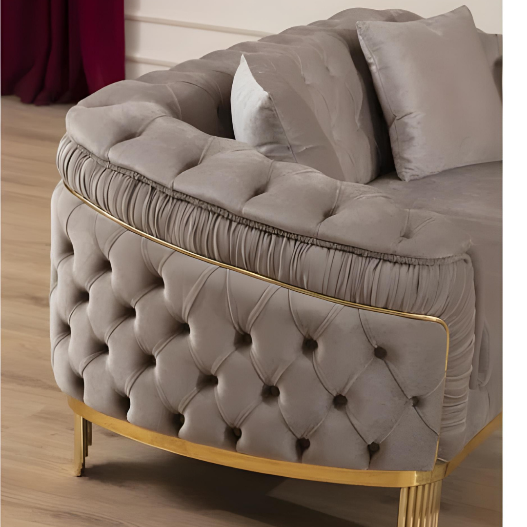 Deras – Velvet Sofa Set – Taupe