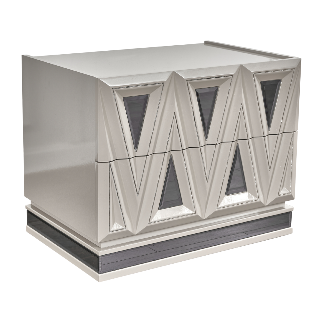 Diamara – Ensemble de chambre à coucher – King – Laque grise