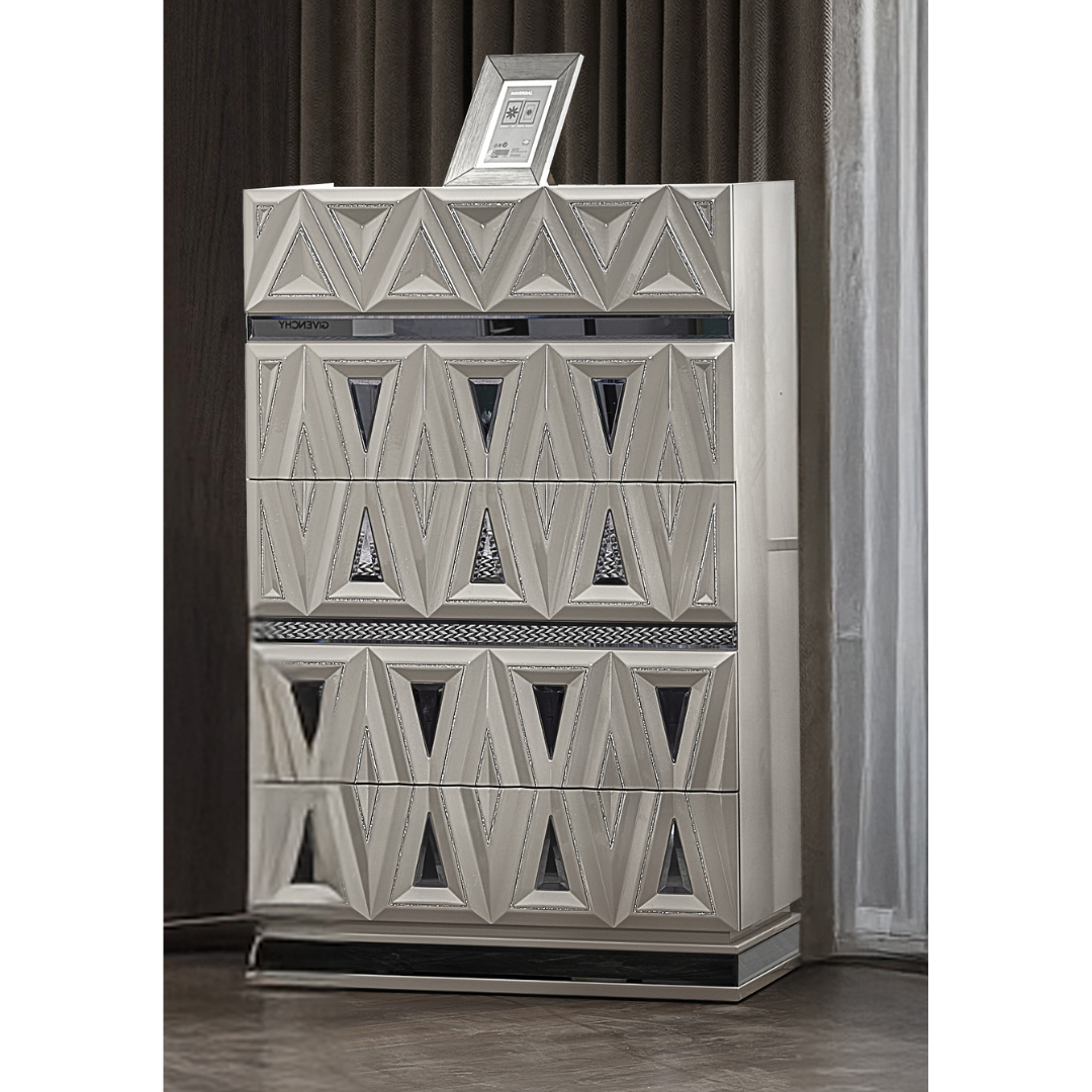 Diamara – Ensemble de chambre à coucher – Queen – Laque grise