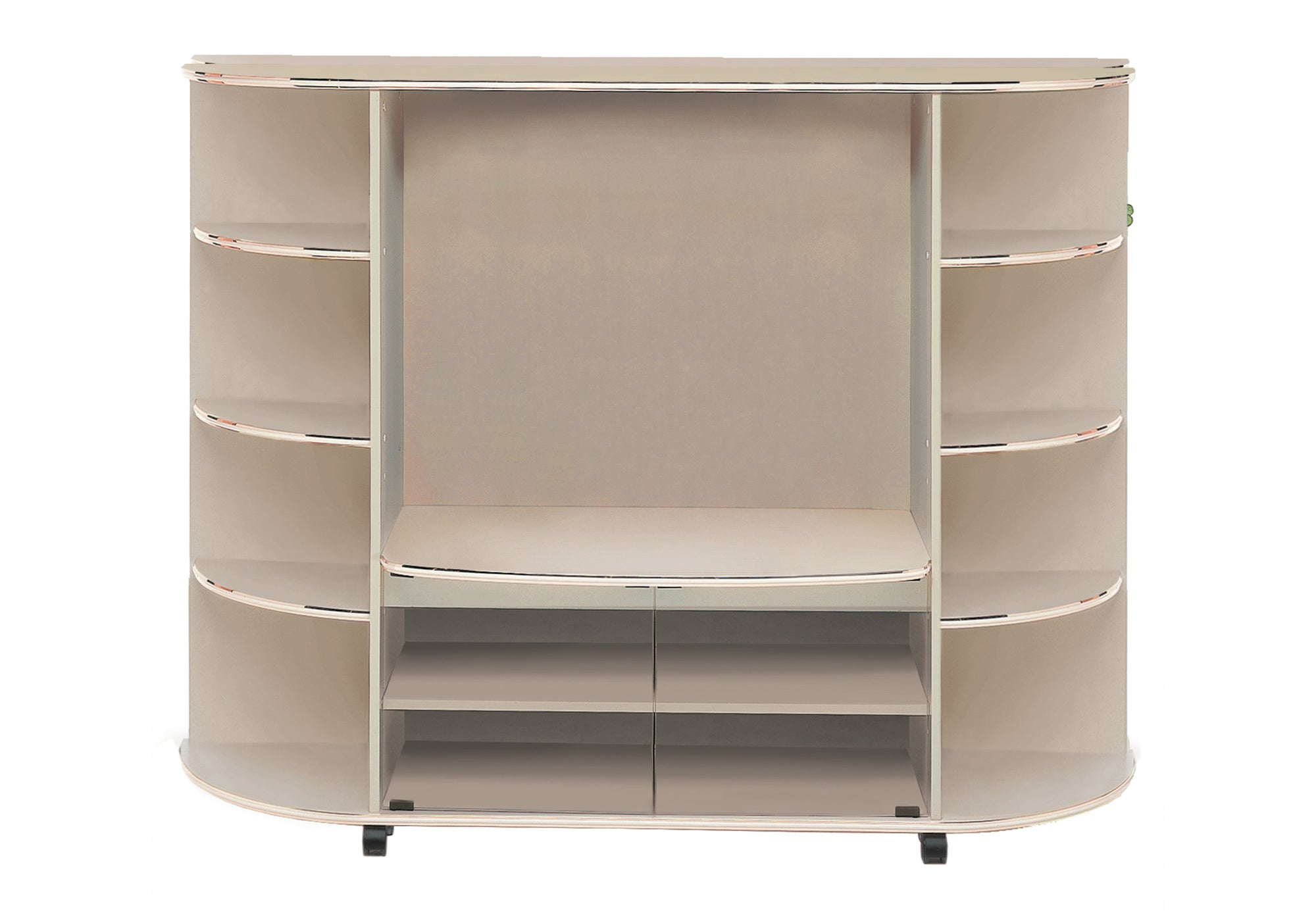 BOOKCASE - BEIGE / GOLD ACCENT STORAGE UNIT # ET 8405