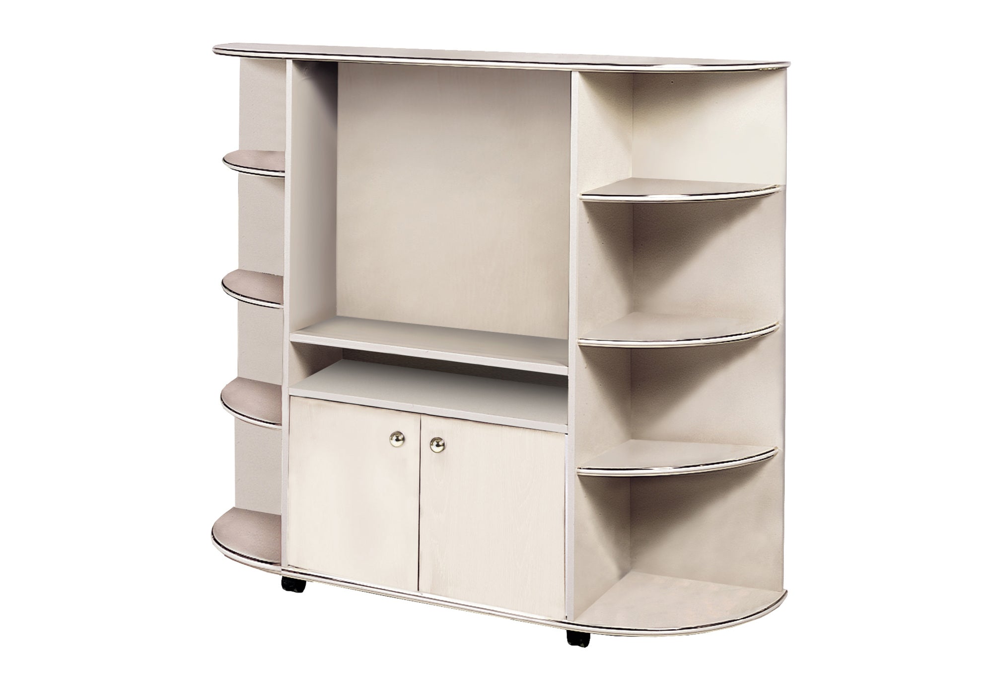 BOOKCASE - BEIGE / GOLD / STORAGE UNIT # ET 8805