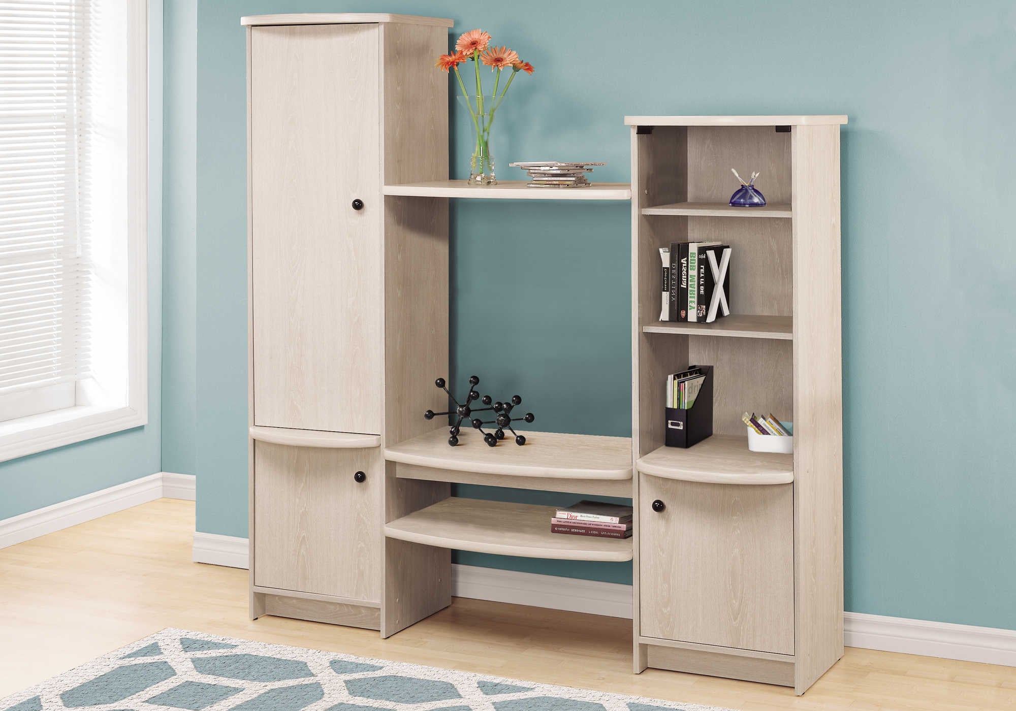 BOOKCASE - WASHED OAK / STORAGE UNIT # ET 4600