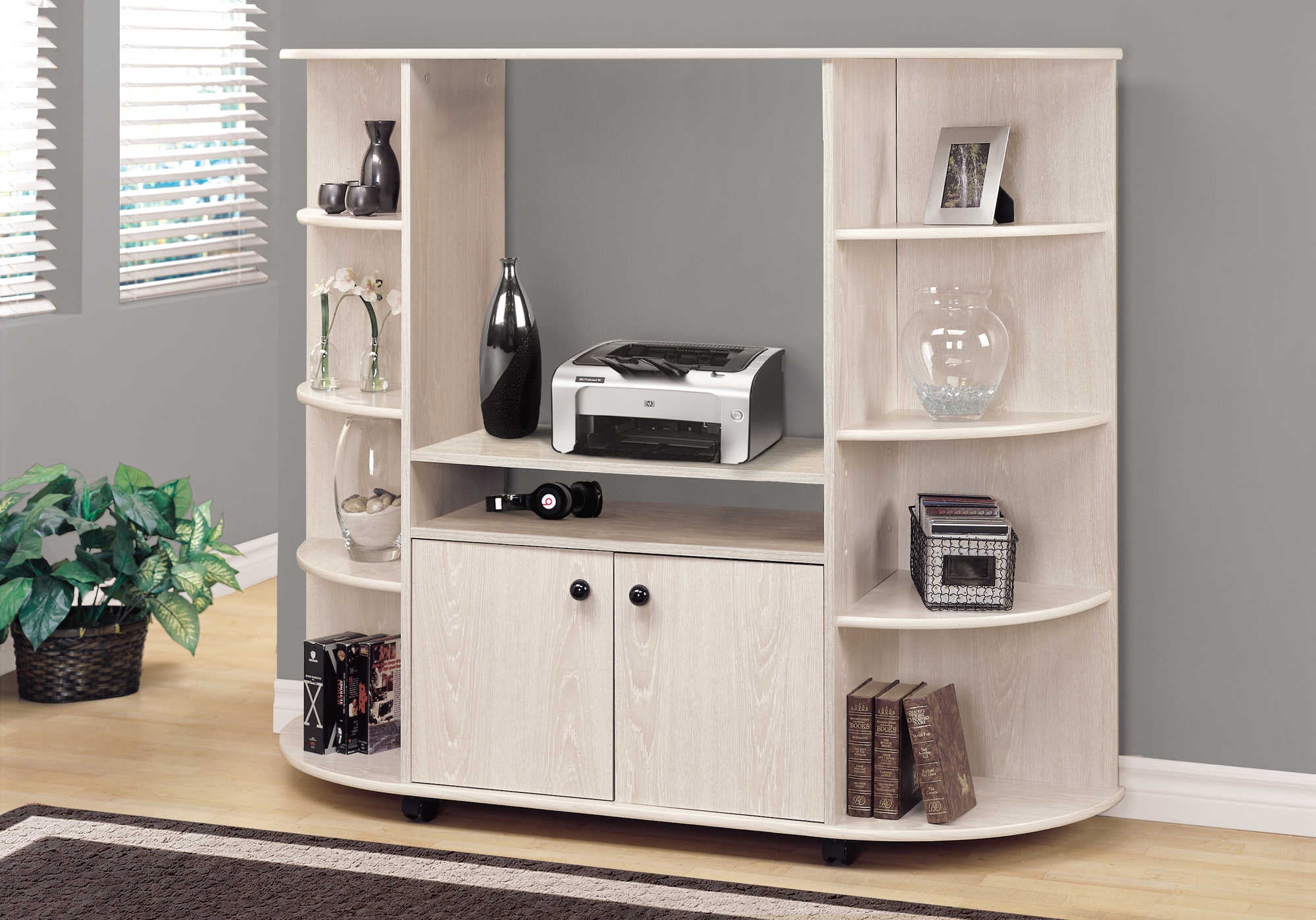 BOOKCASE - WASHED OAK / STORAGE UNIT # ET 4800