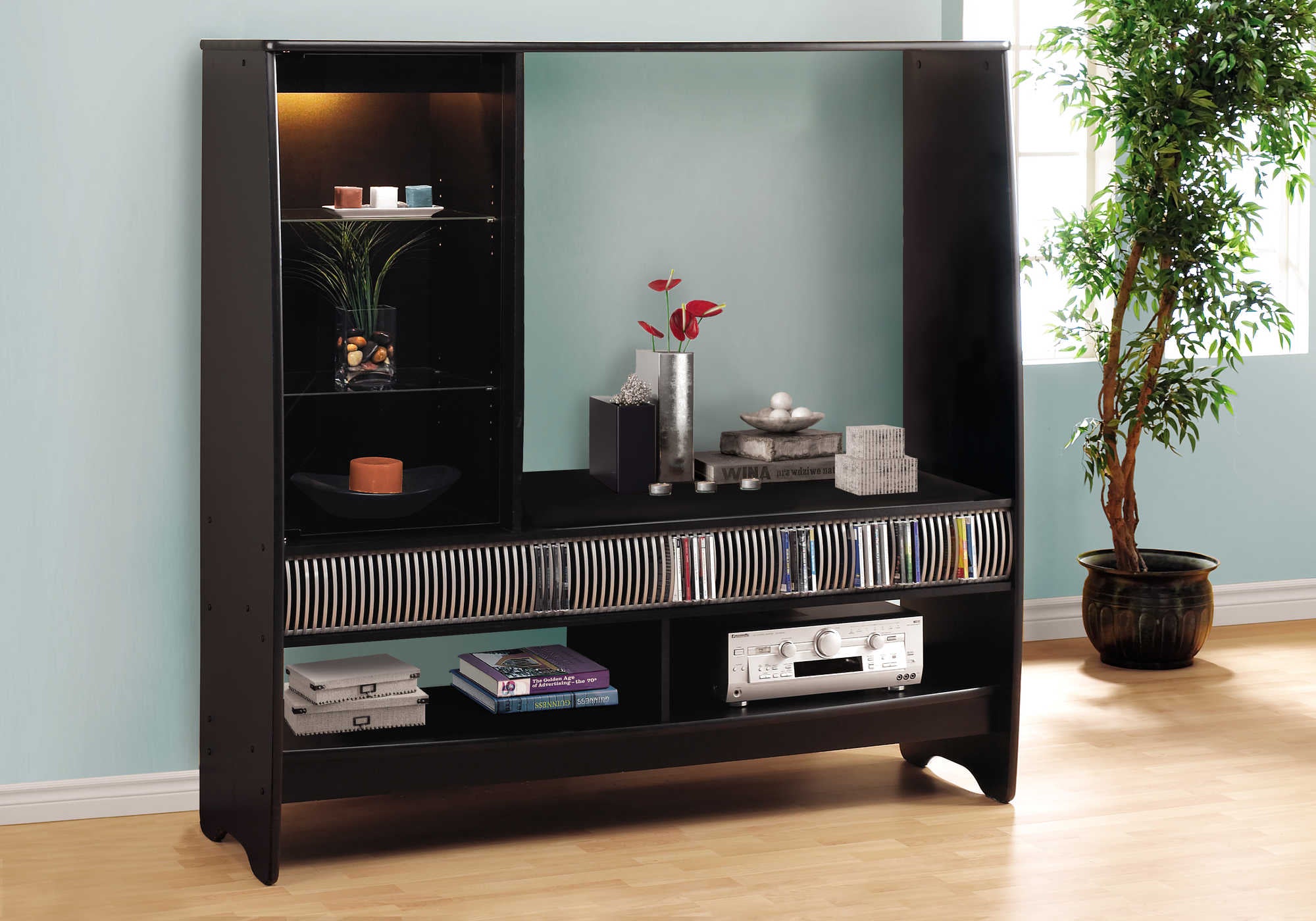 BOOKCASE - BLACK / STORAGE UNIT # ET 9001