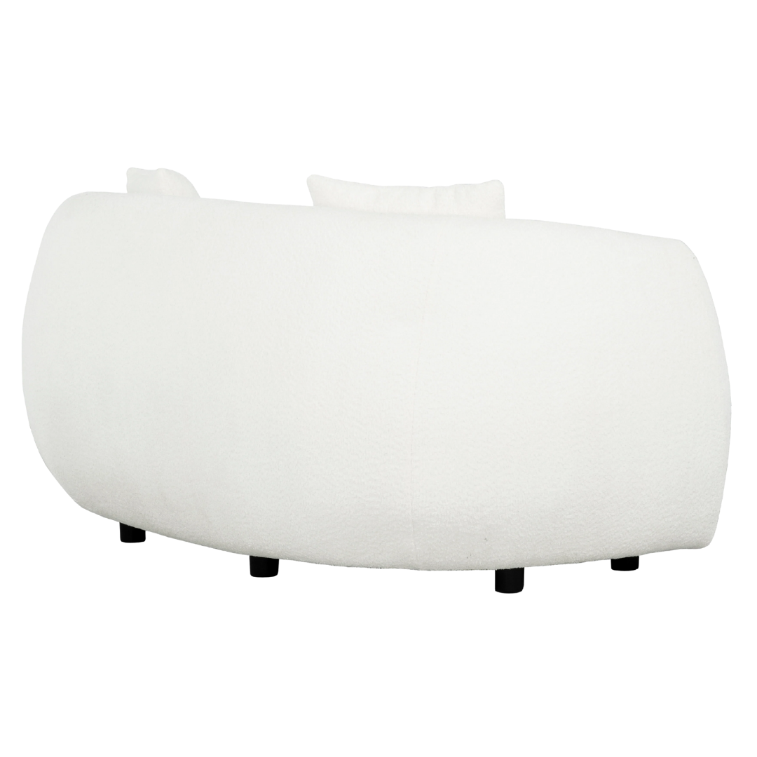 Elma – Boucle Living Room Set – Organic Curves – White