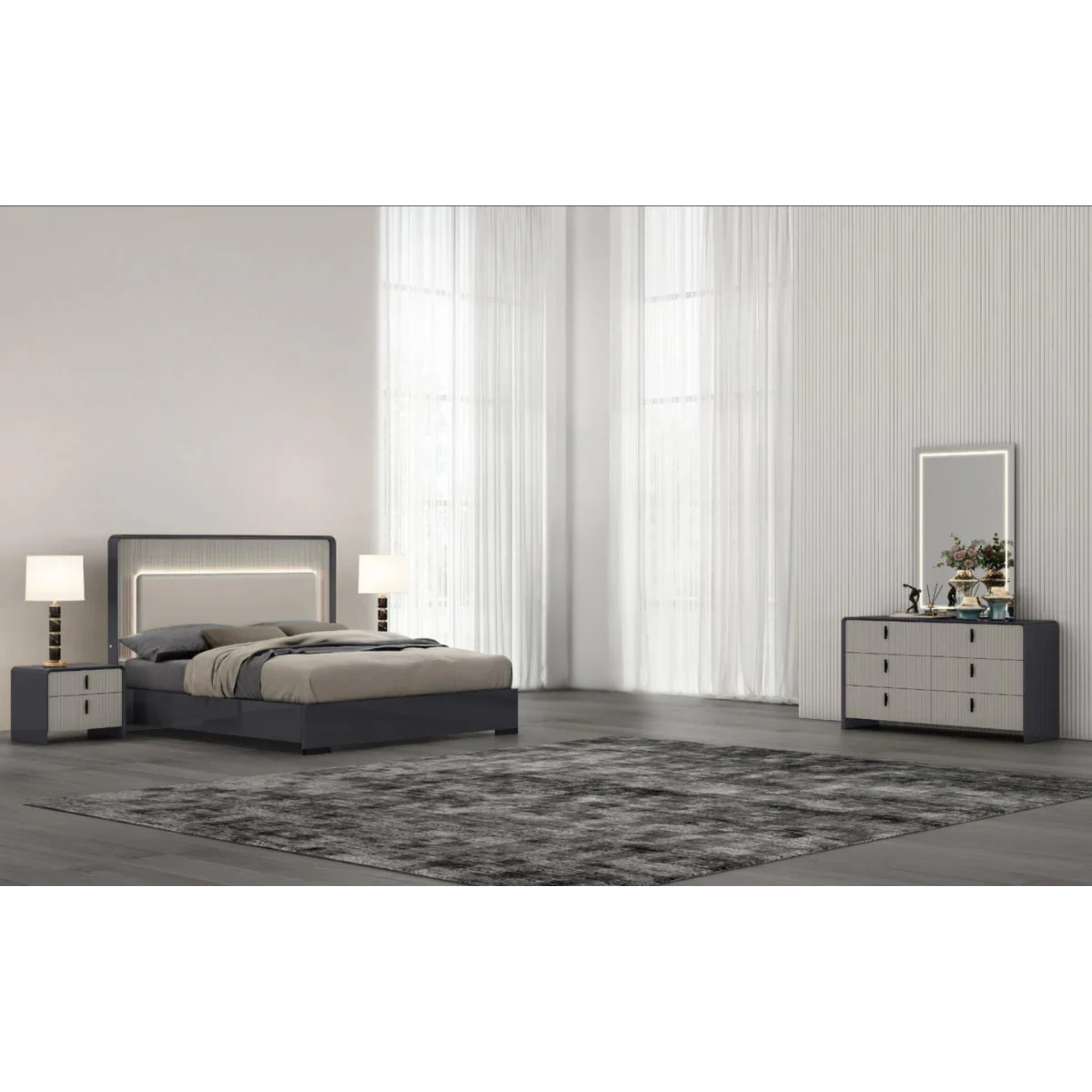 King Bedroom Set – Ember Two-Tone Grey