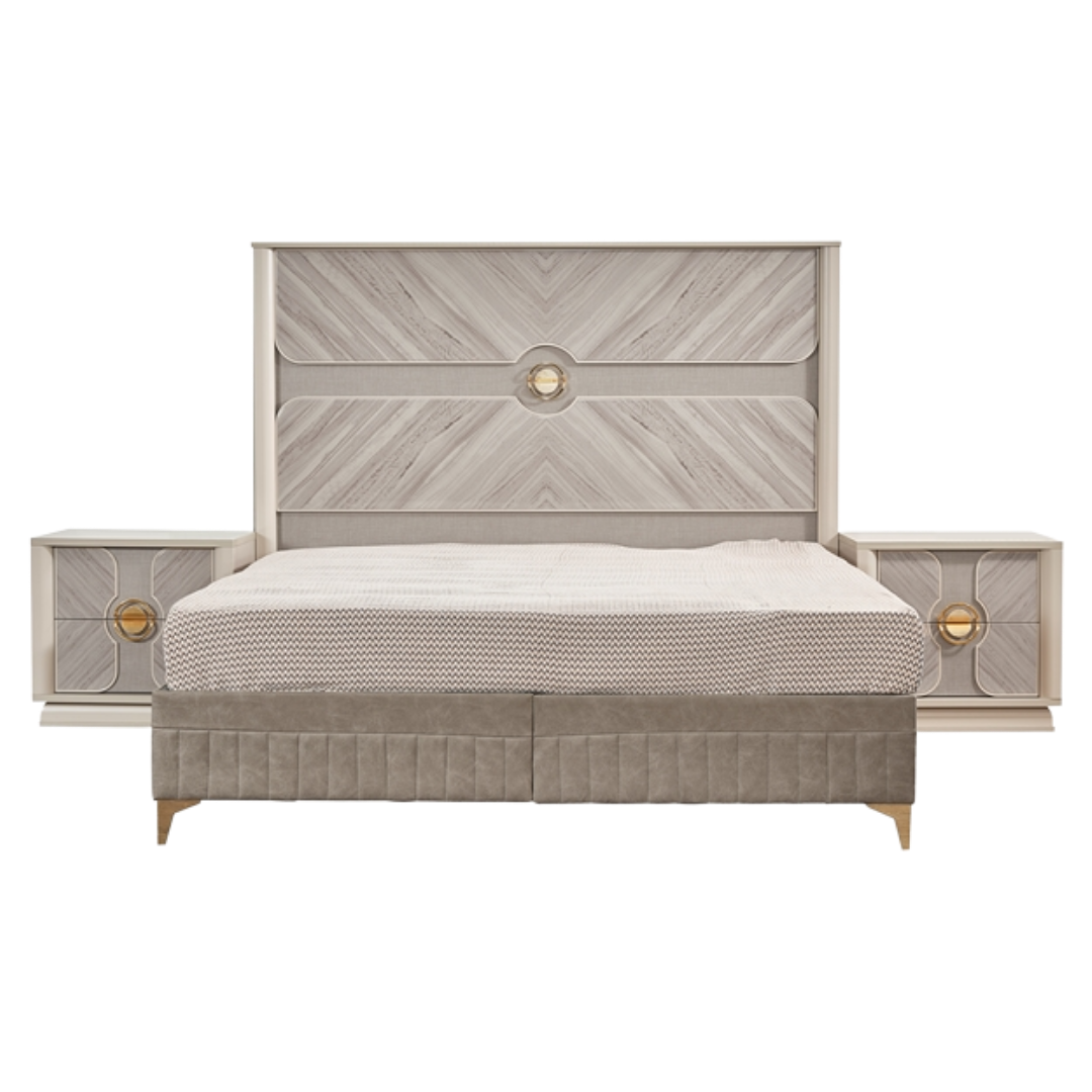 Eucalyon – Ensemble de chambre à coucher – Queen – Eucalyptus beige