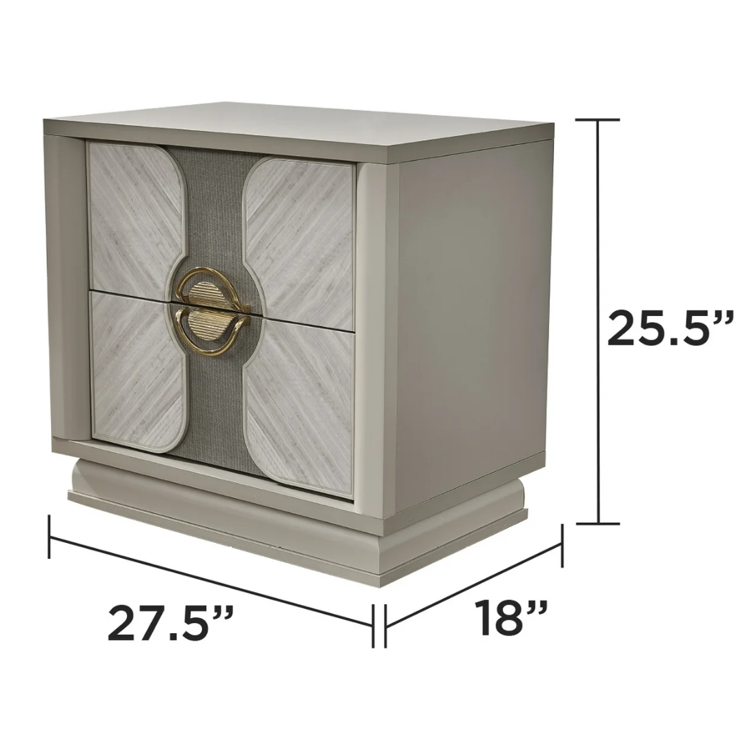 Eucalyon – Ensemble de chambre à coucher – Queen – Eucalyptus beige