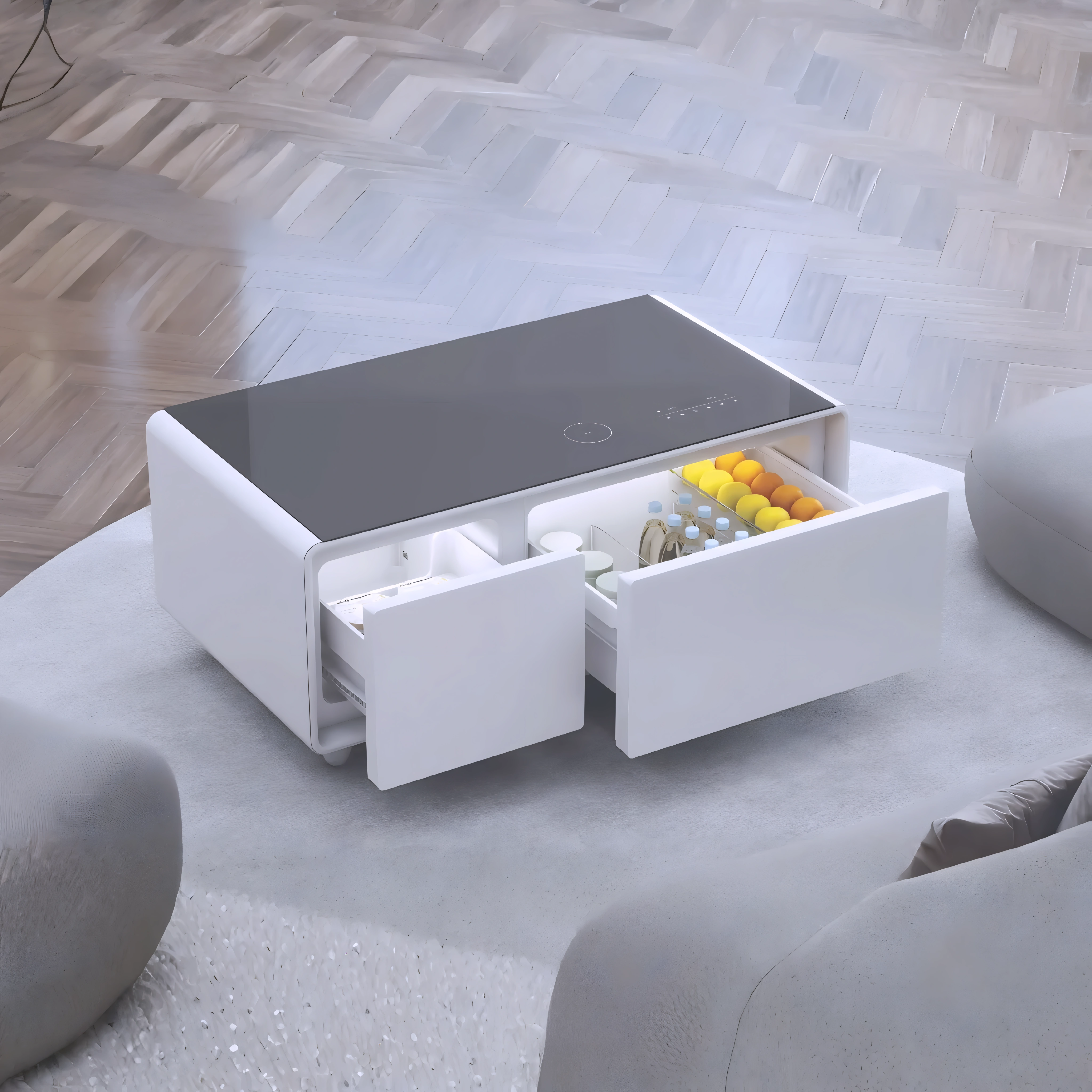 Froston – Table basse intelligente – Finition blanche