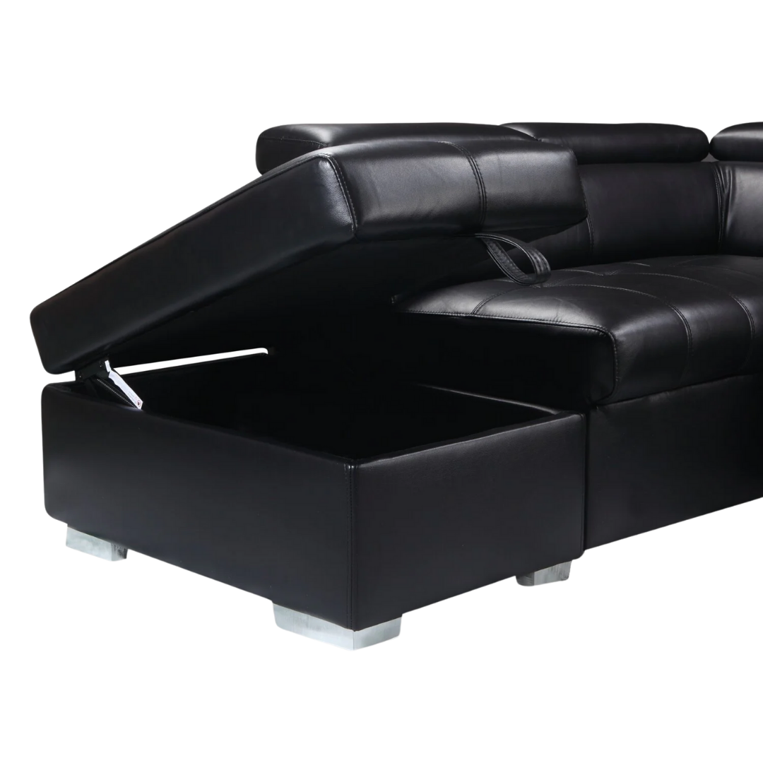 Fenrik – Canapé-lit sectionnel – Noir