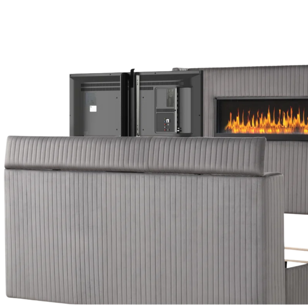 Flamora – Queen Bed – Velvet (Grey)